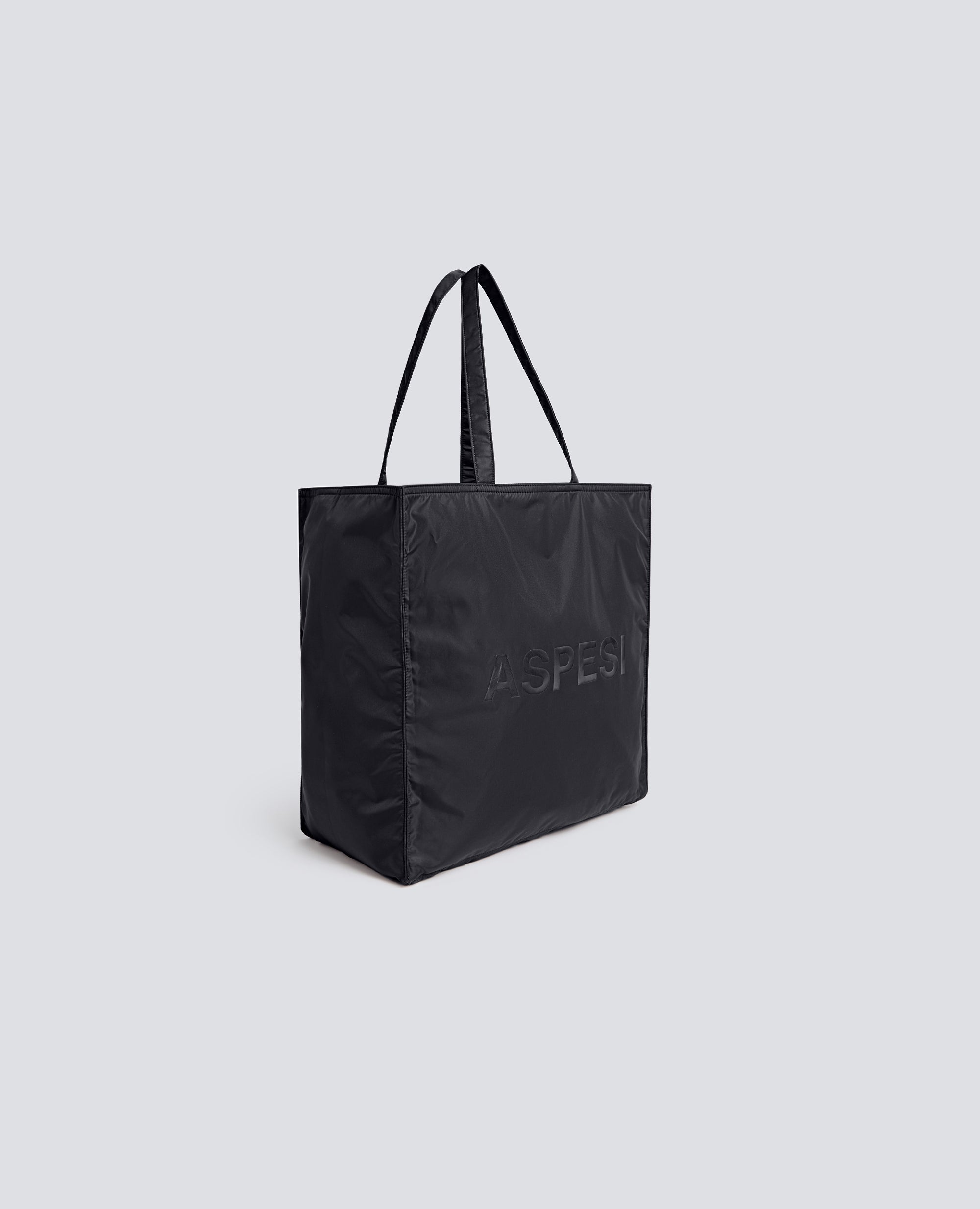 BORSA SHOPPING IN NYLON RICICLATO WR - NERO - ASPESI