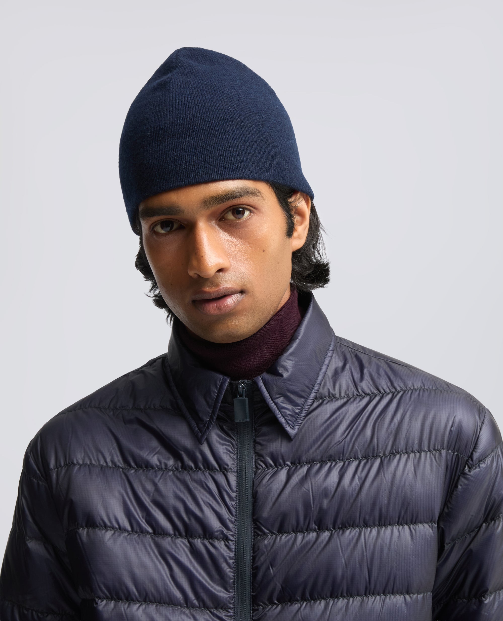 CAPPELLO IN LANA, YAK E CASHMERE - NAVY - ASPESI