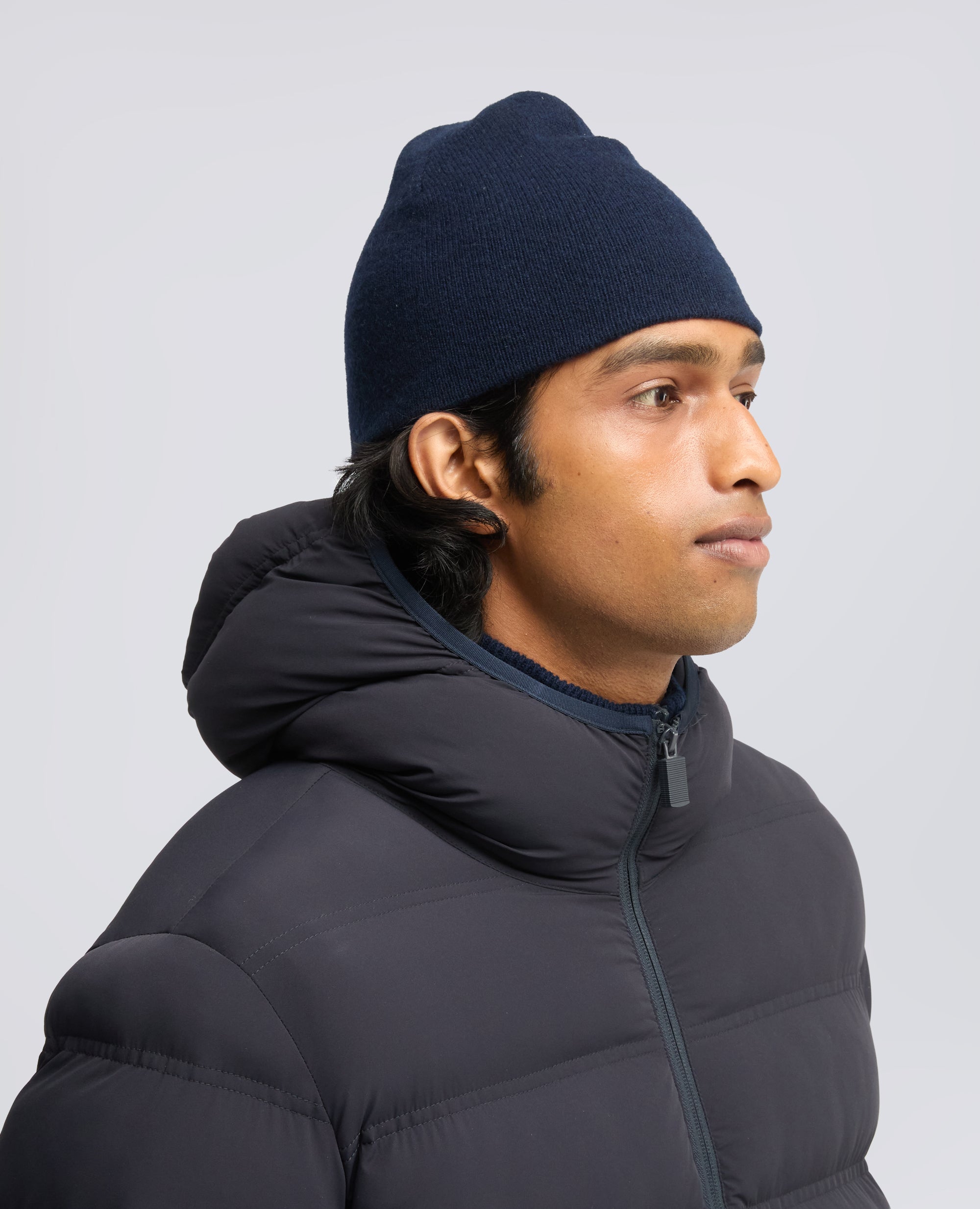 CAPPELLO IN LANA, YAK E CASHMERE - NAVY - ASPESI