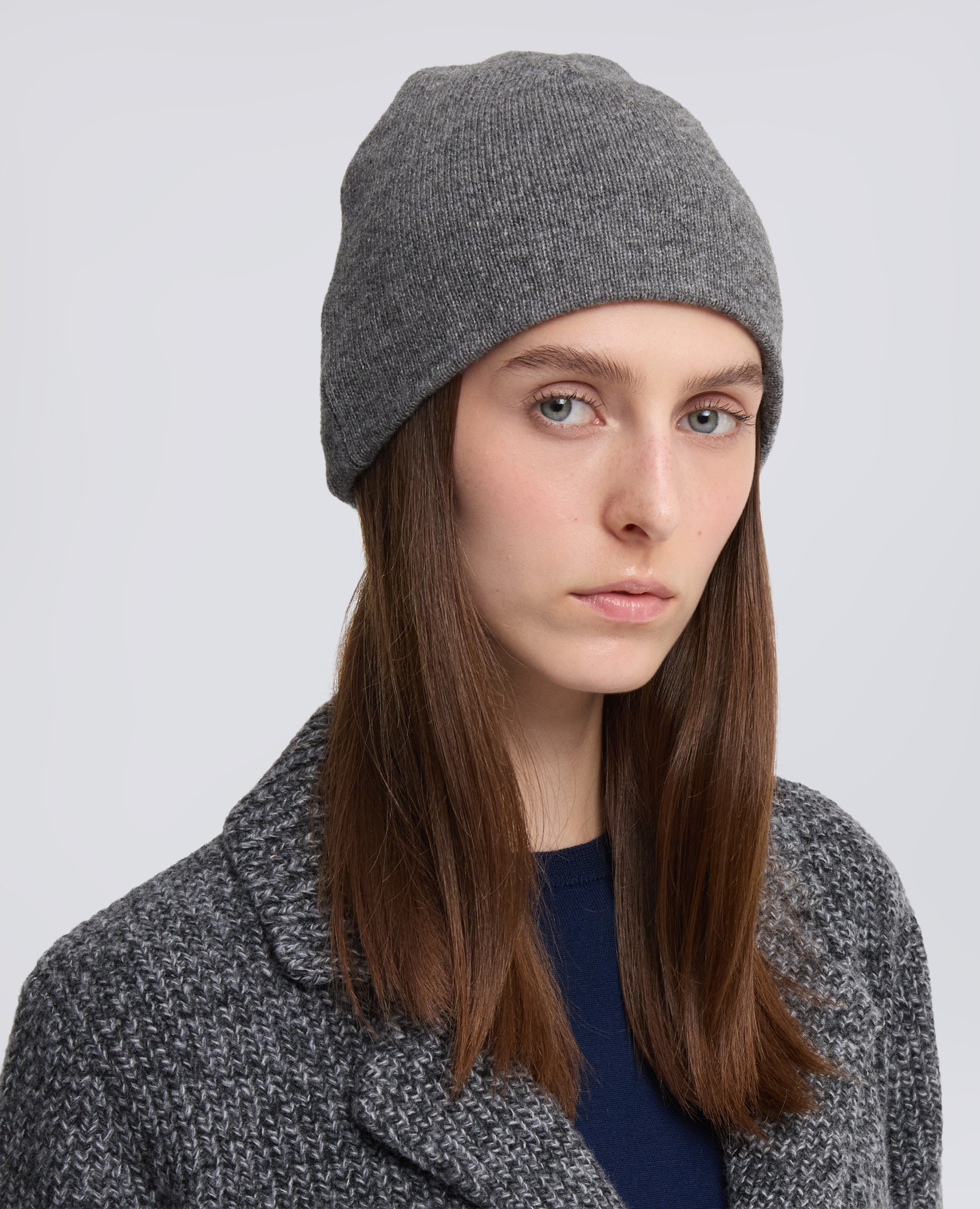 CAPPELLO IN LANA, YAK E CASHMERE - GREY - ASPESI