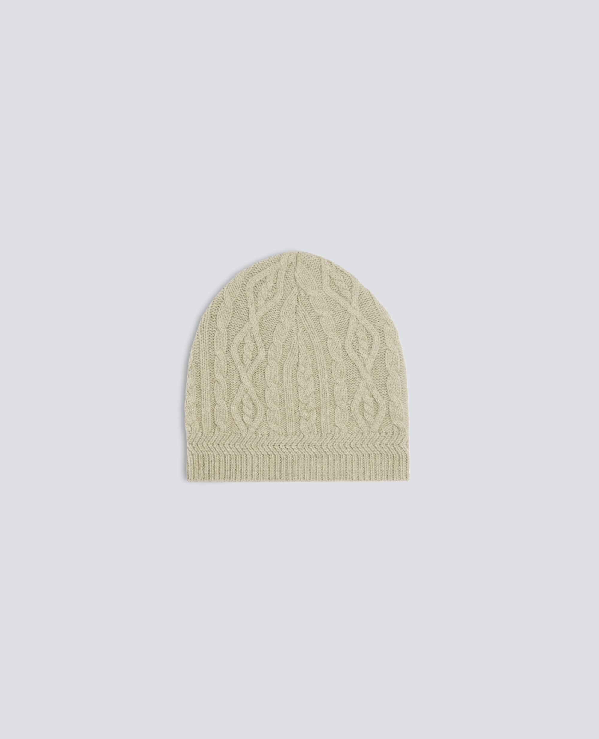 GORRO DE LANA Y YAK CON MOTIVO TRENZADO Y DE ROMBOS - VERDE - ASPESI