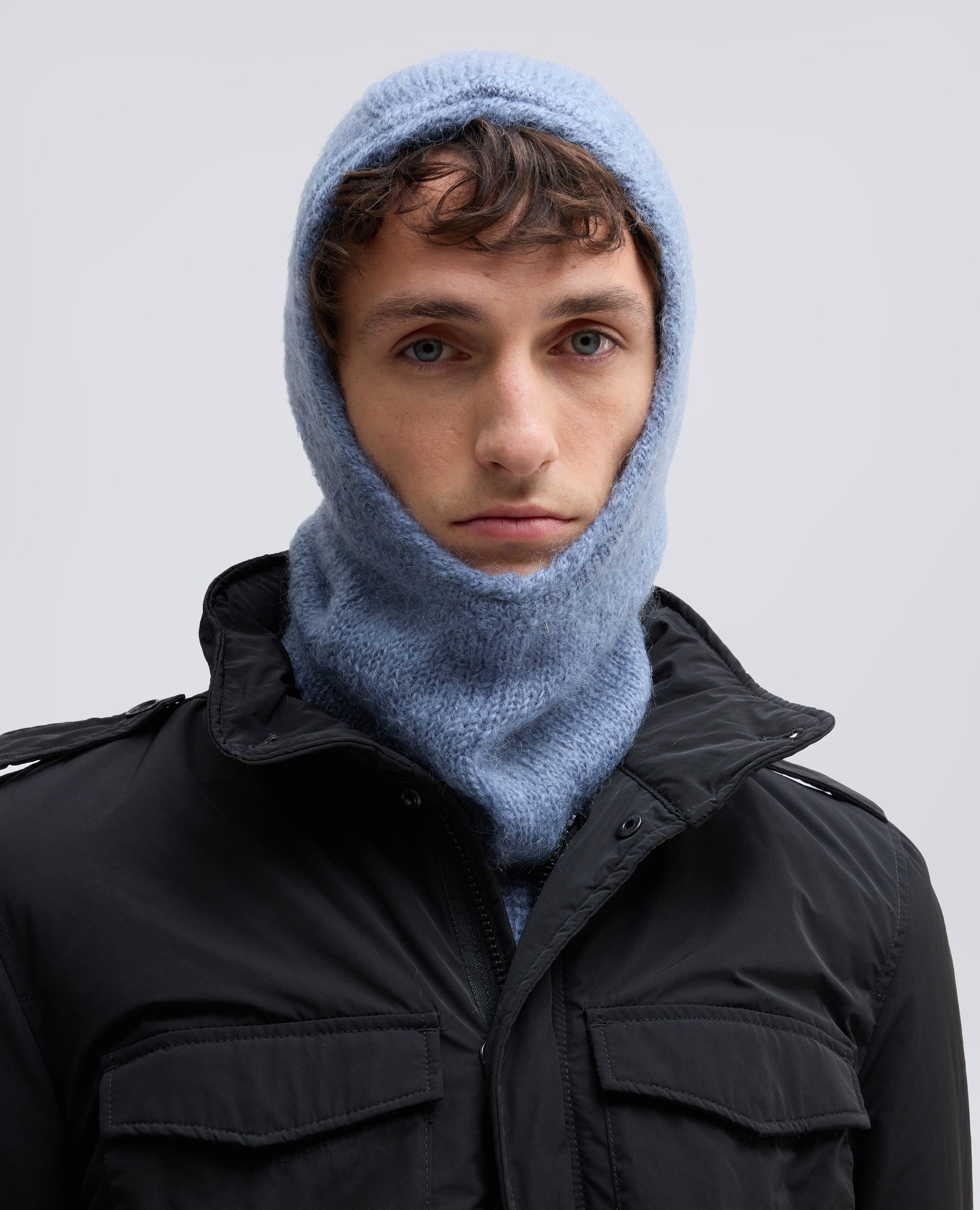 BALACLAVA IN MOHAIR E LANA - AZZURRO - ASPESI
