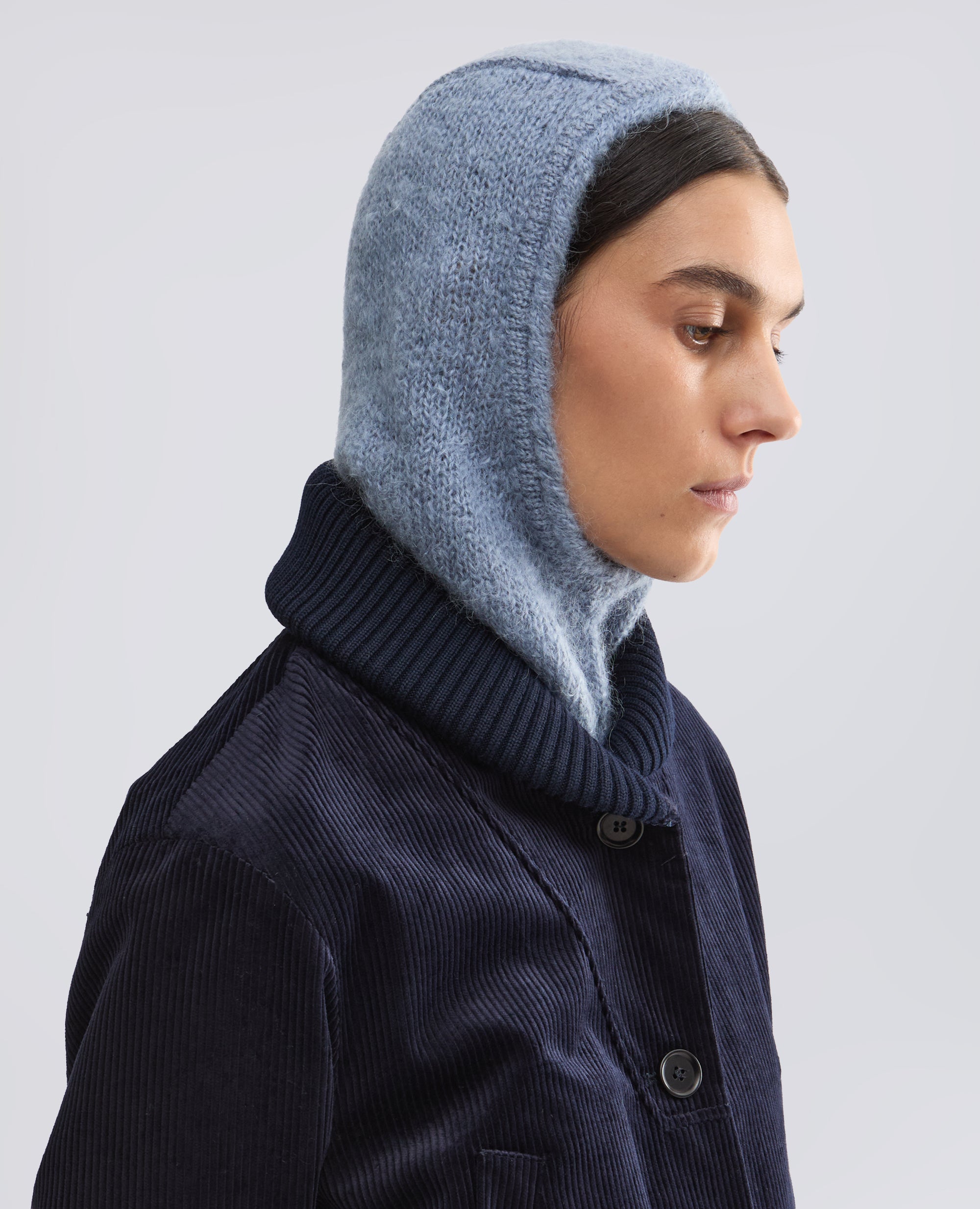 BALACLAVA IN MOHAIR E LANA - AZZURRO - ASPESI