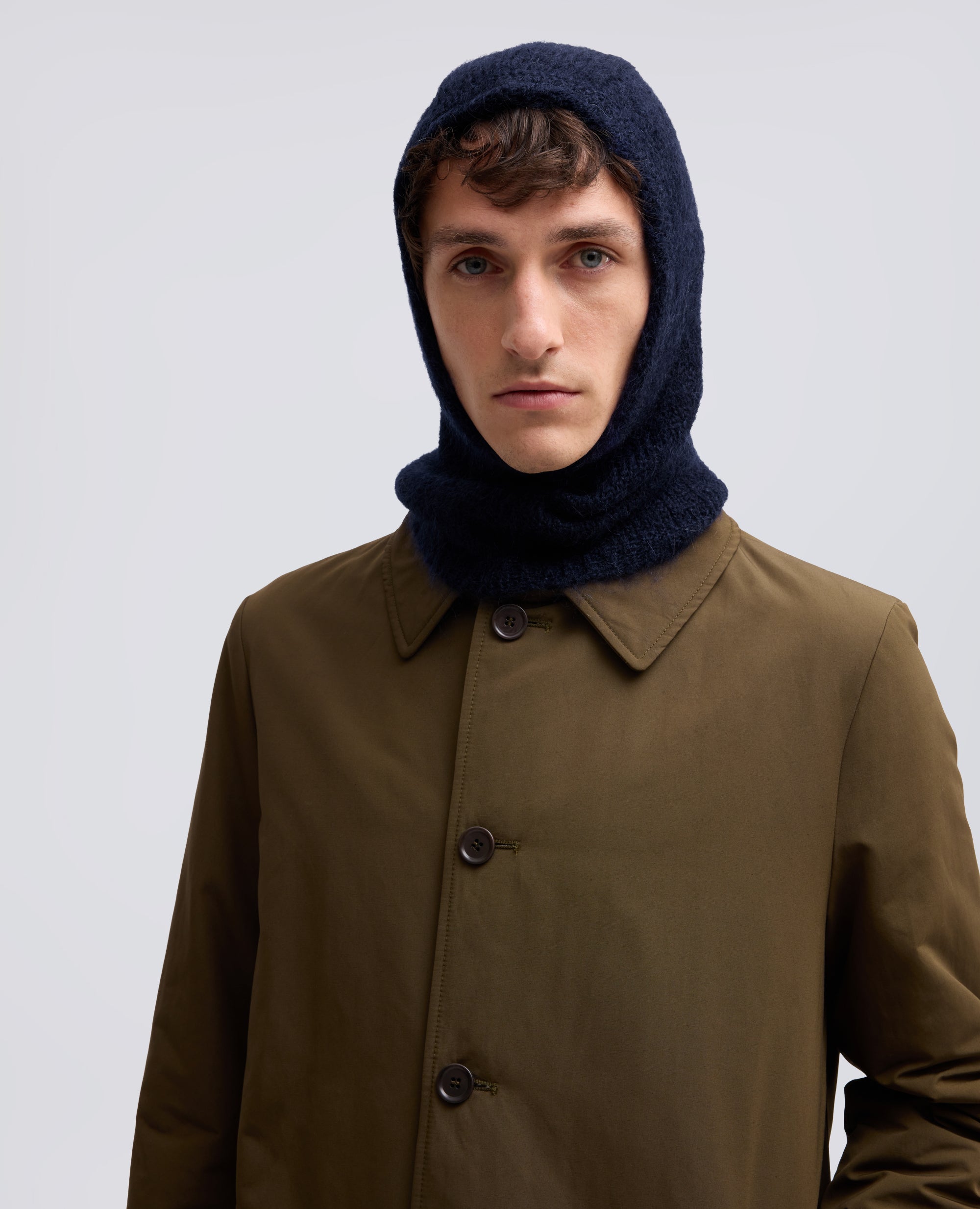 BALACLAVA IN MAGLIA DI MOHAIR E LANA - BLU - ASPESI