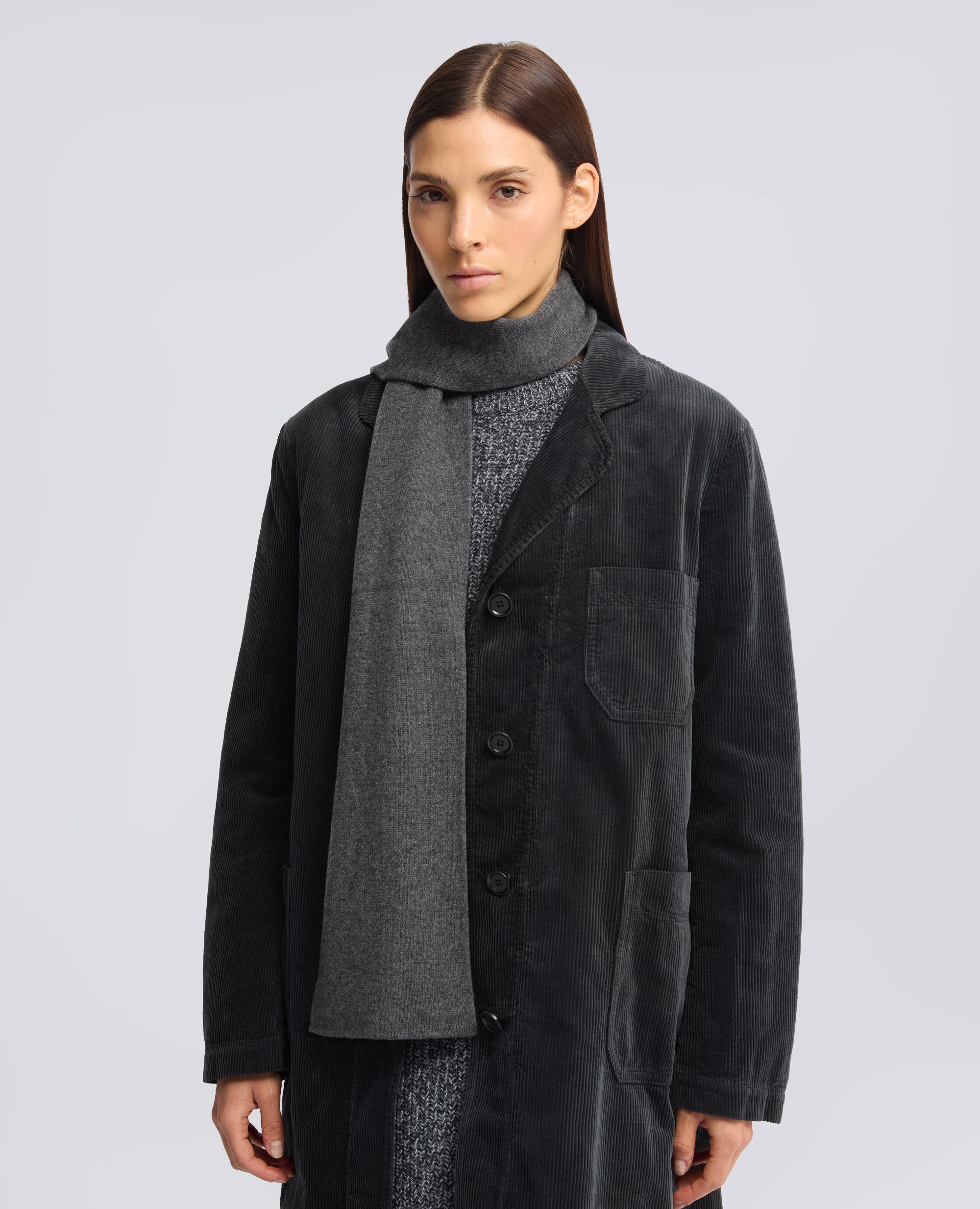 SCIARPA IN MISTO LANA, YAK E CASHMERE - GREY - ASPESI