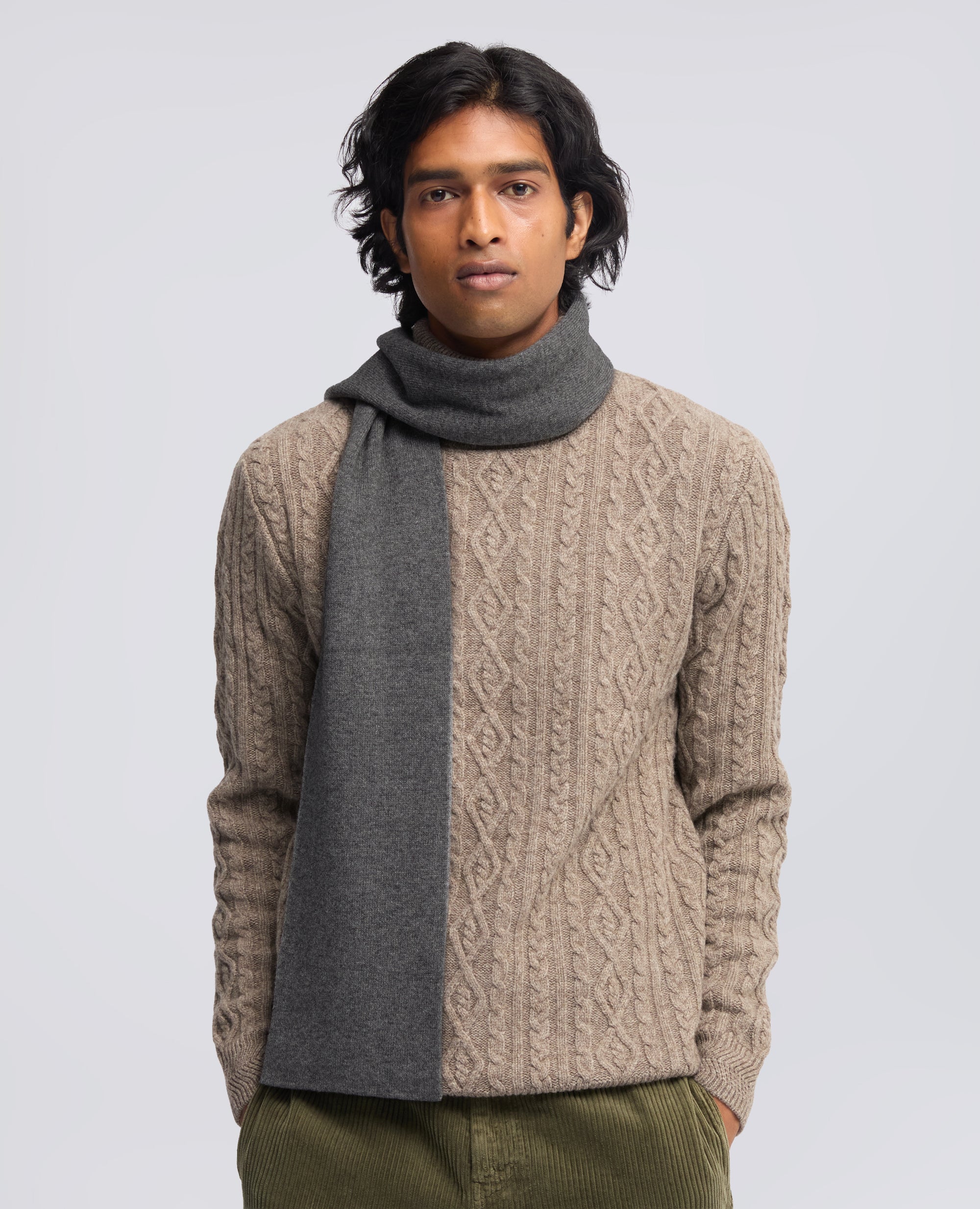 SCIARPA IN MISTO LANA, YAK E CASHMERE - GREY - ASPESI