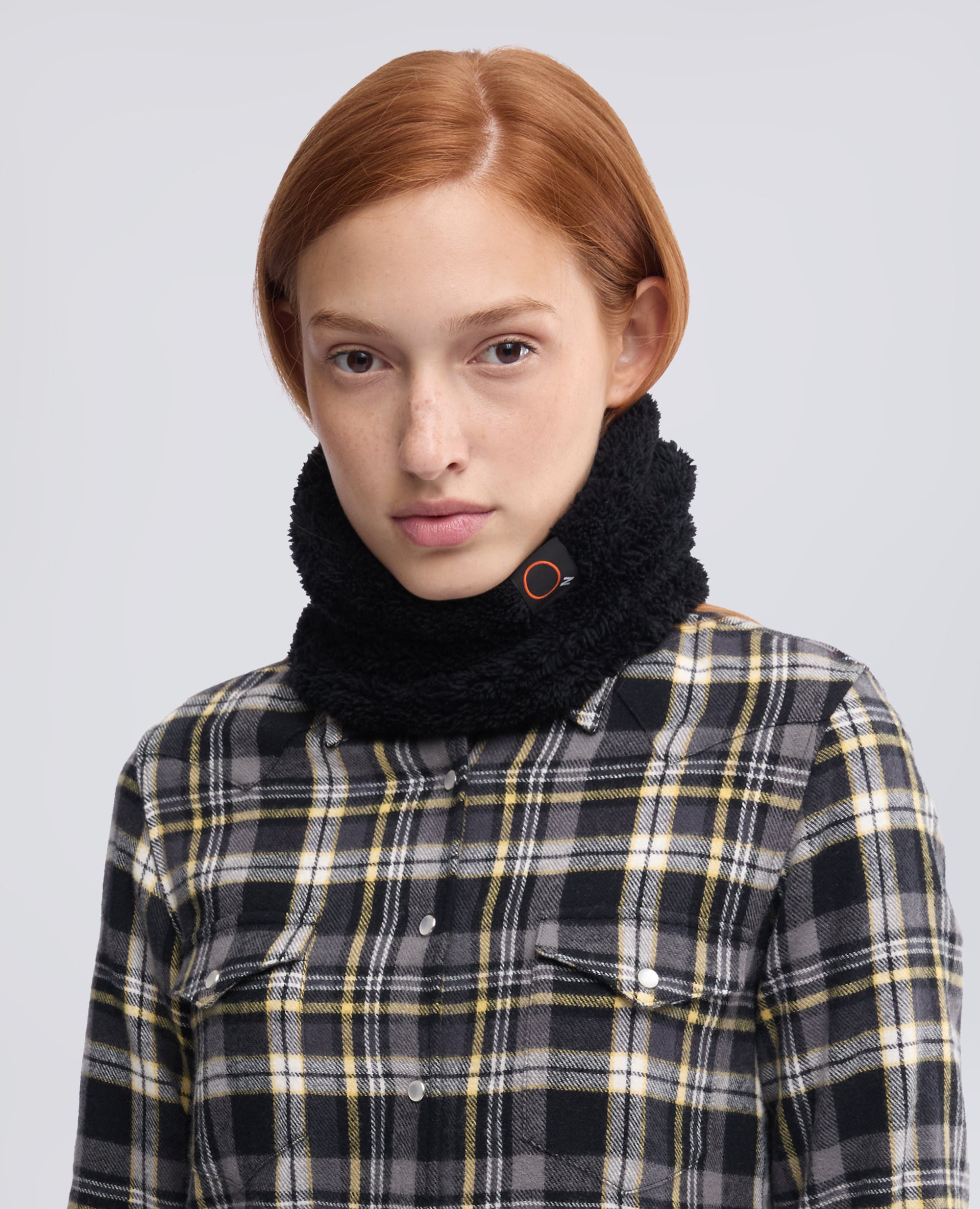 FAUX FUR NECK WARMER - BLACK - ASPESI
