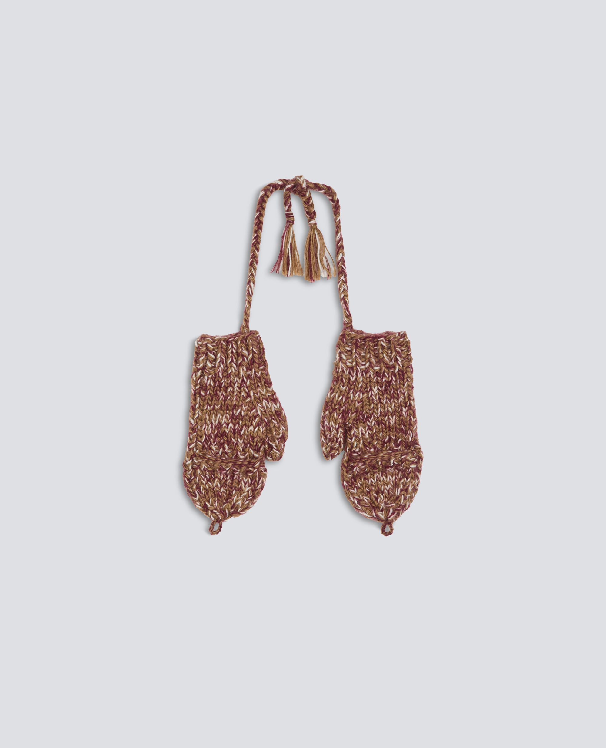 HANDMADE VIRGIN WOOL AND MOHAIR MITTENS - BEIGE - ASPESI