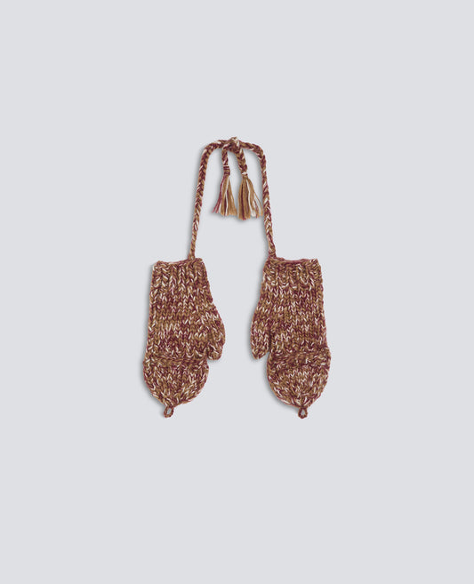 HANDMADE VIRGIN WOOL AND MOHAIR MITTENS - BEIGE - ASPESI