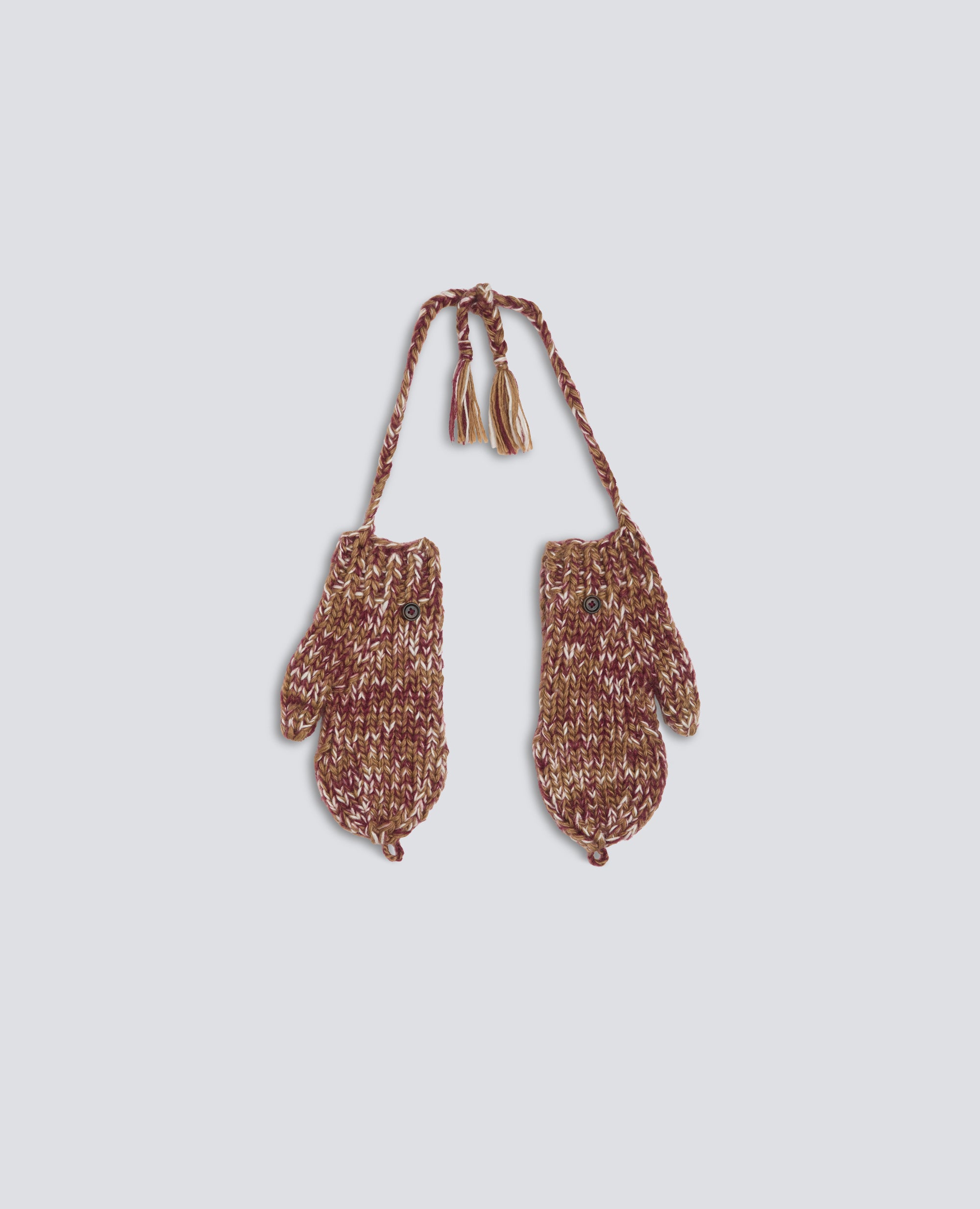 HANDMADE VIRGIN WOOL AND MOHAIR MITTENS - BEIGE - ASPESI