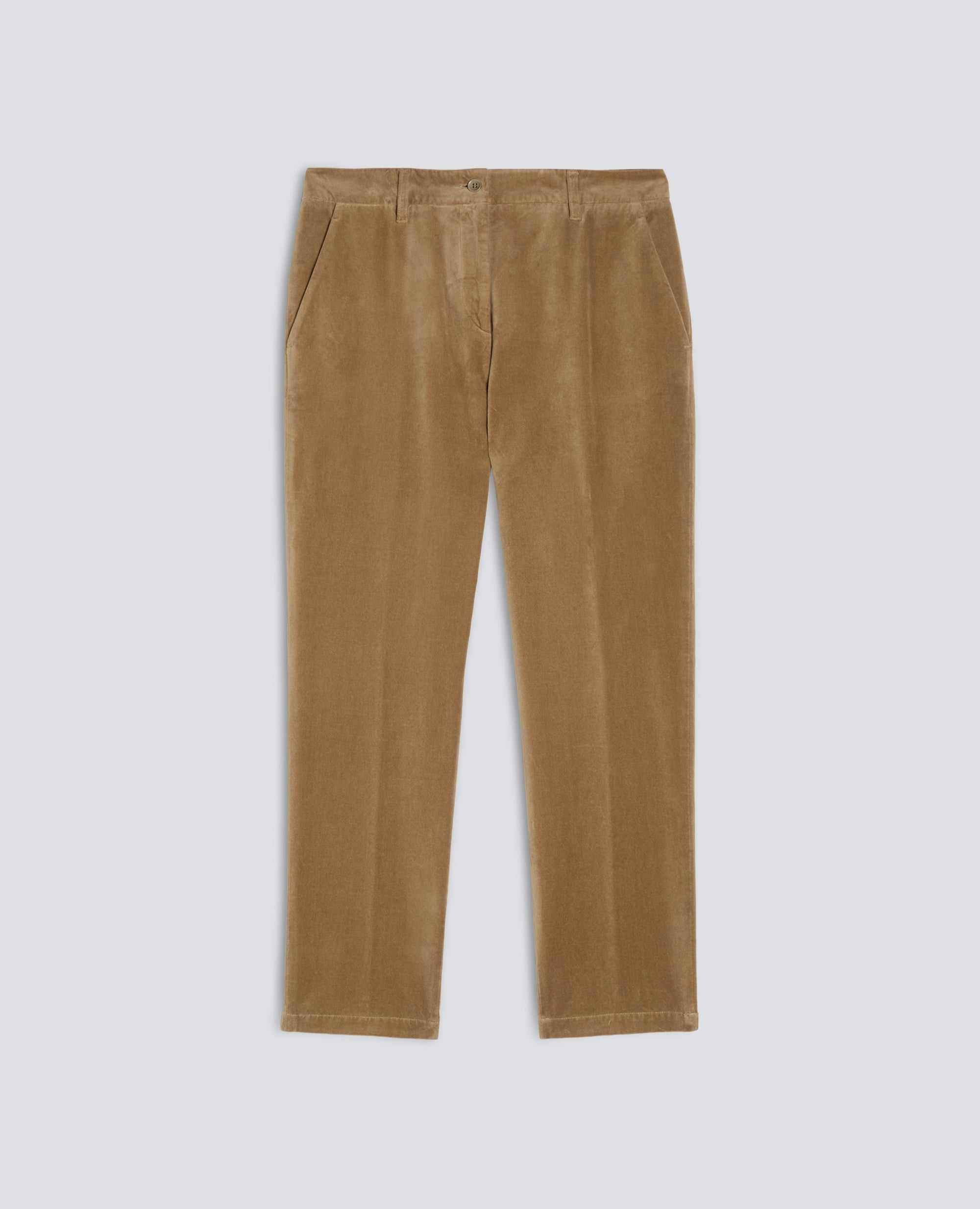 PANTALONE IN VELLUTO LISCIO DI COTONE TINTO CAPO - BEIGE - ASPESI