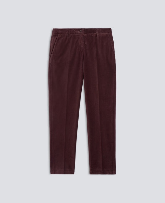 PANTALONE IN VELLUTO LISCIO DI COTONE TINTO CAPO - BARBERA
