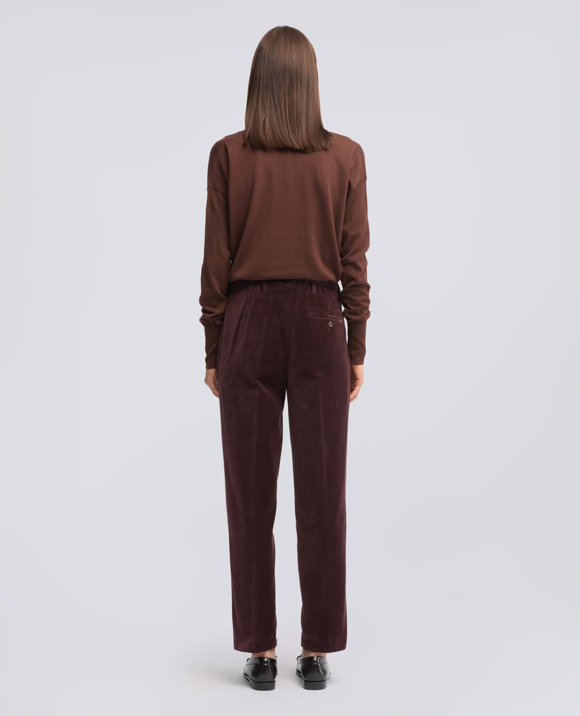 PANTALONE IN VELLUTO LISCIO DI COTONE TINTO CAPO - BARBERA - ASPESI