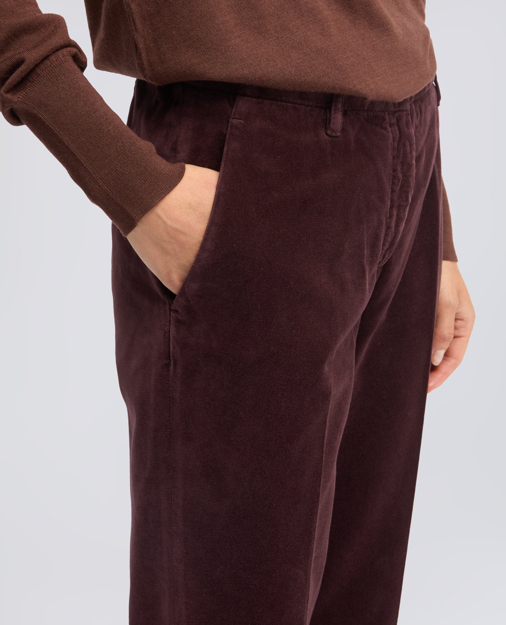 PANTALONE IN VELLUTO LISCIO DI COTONE TINTO CAPO - BARBERA - ASPESI