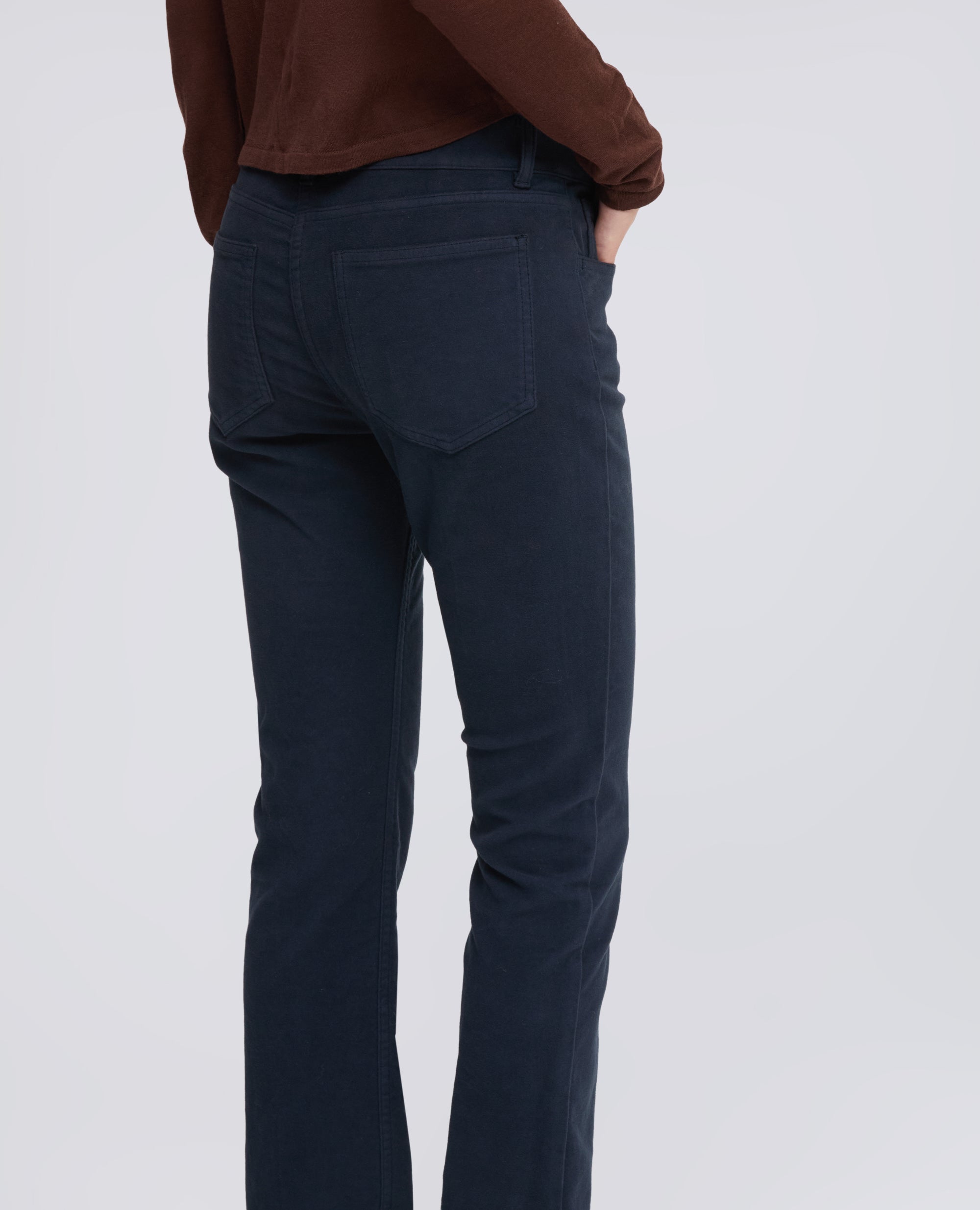 PANTALONE CINQUE TASCHE IN FUSTAGNO STRETCH TINTO CAPO - NAVY - ASPESI