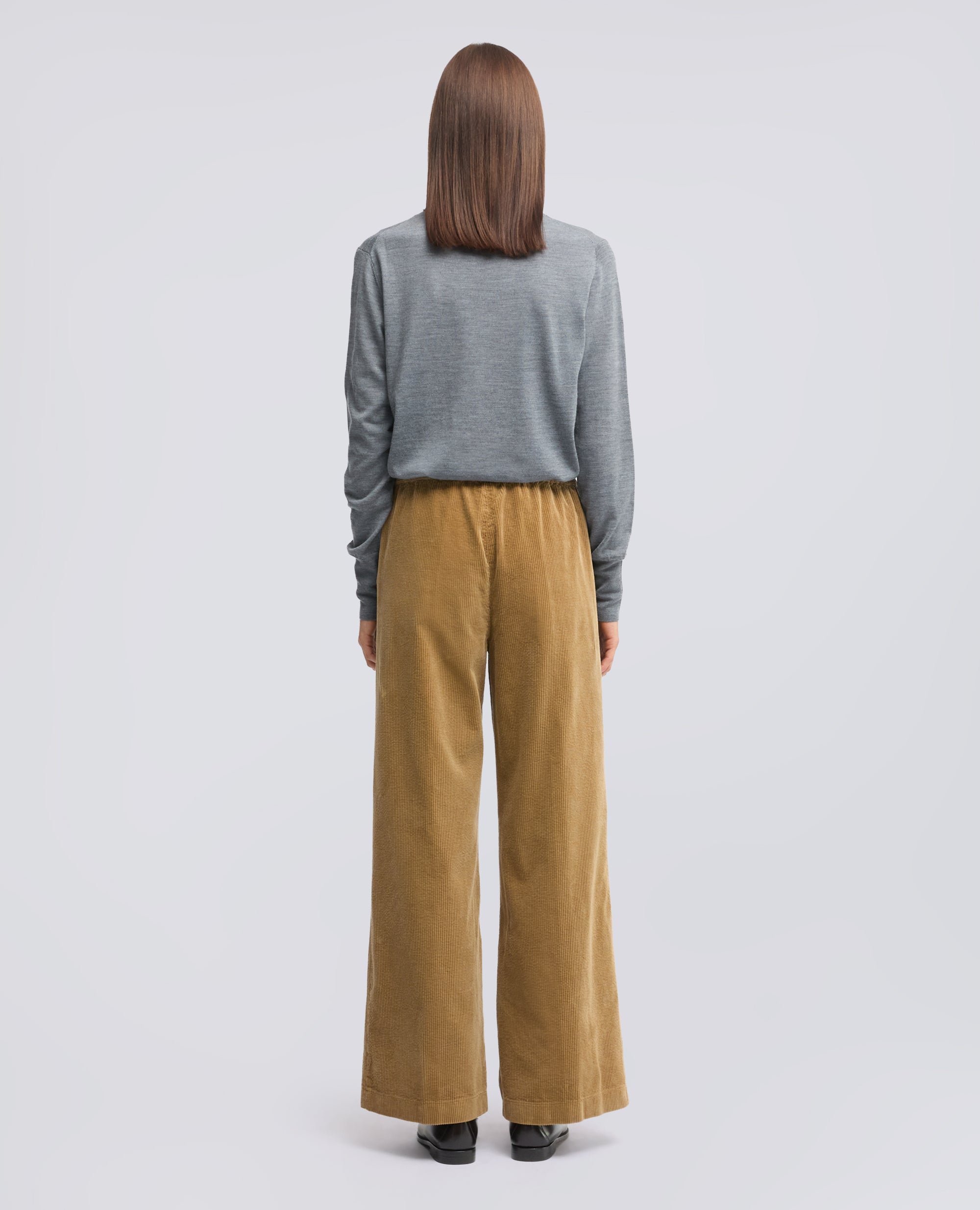 PANTALONE IN VELLUTO A COSTE 500 RIGHE DI COTONE TINTO CAPO - BEIGE - ASPESI