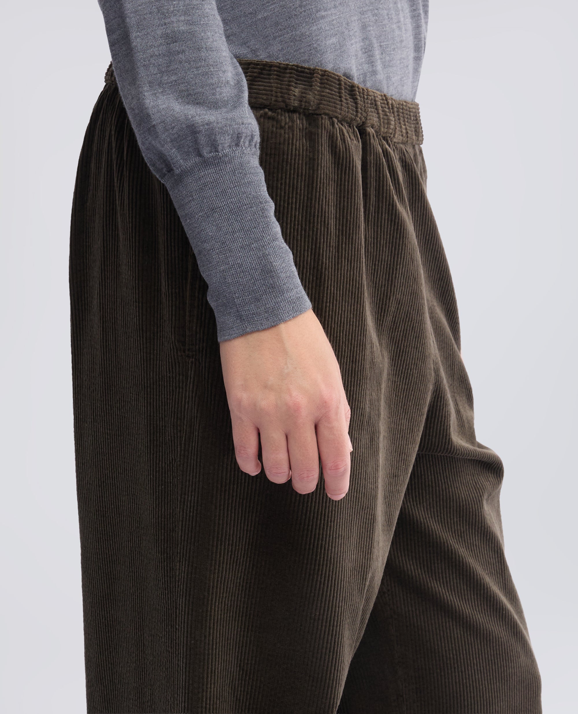 PANTALONE IN VELLUTO A COSTE CON ELASTICO - VERDE - ASPESI