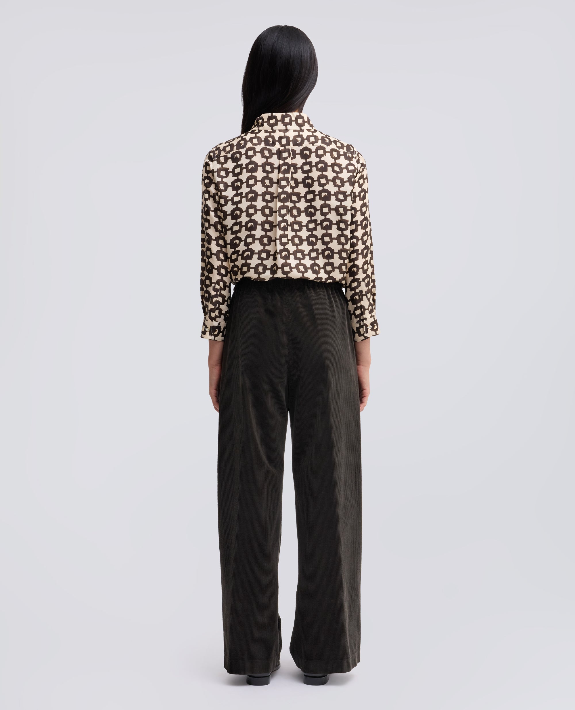 PANTALON DE PANA CON ELASTICO - MARRONE - ASPESI