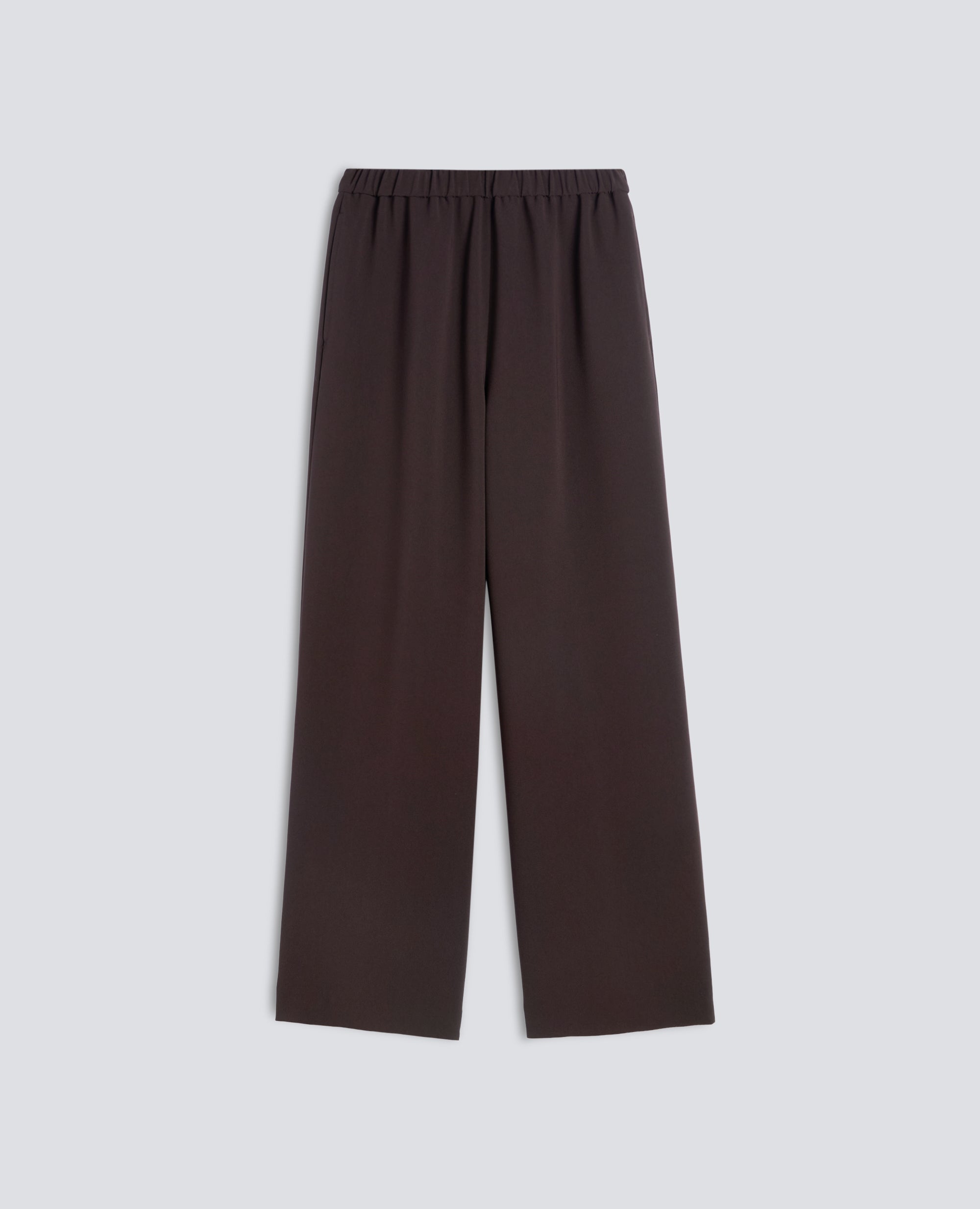 PANTALONE IN CADY CRÊPE CON ELASTICO - MARRONE - ASPESI