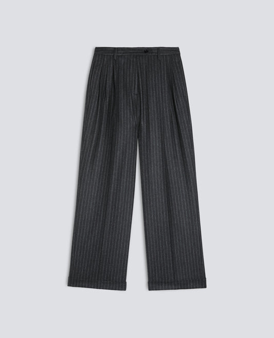 PANTALON EN FRANELA DE LANA VIRGEN - GRIGIO - ASPESI