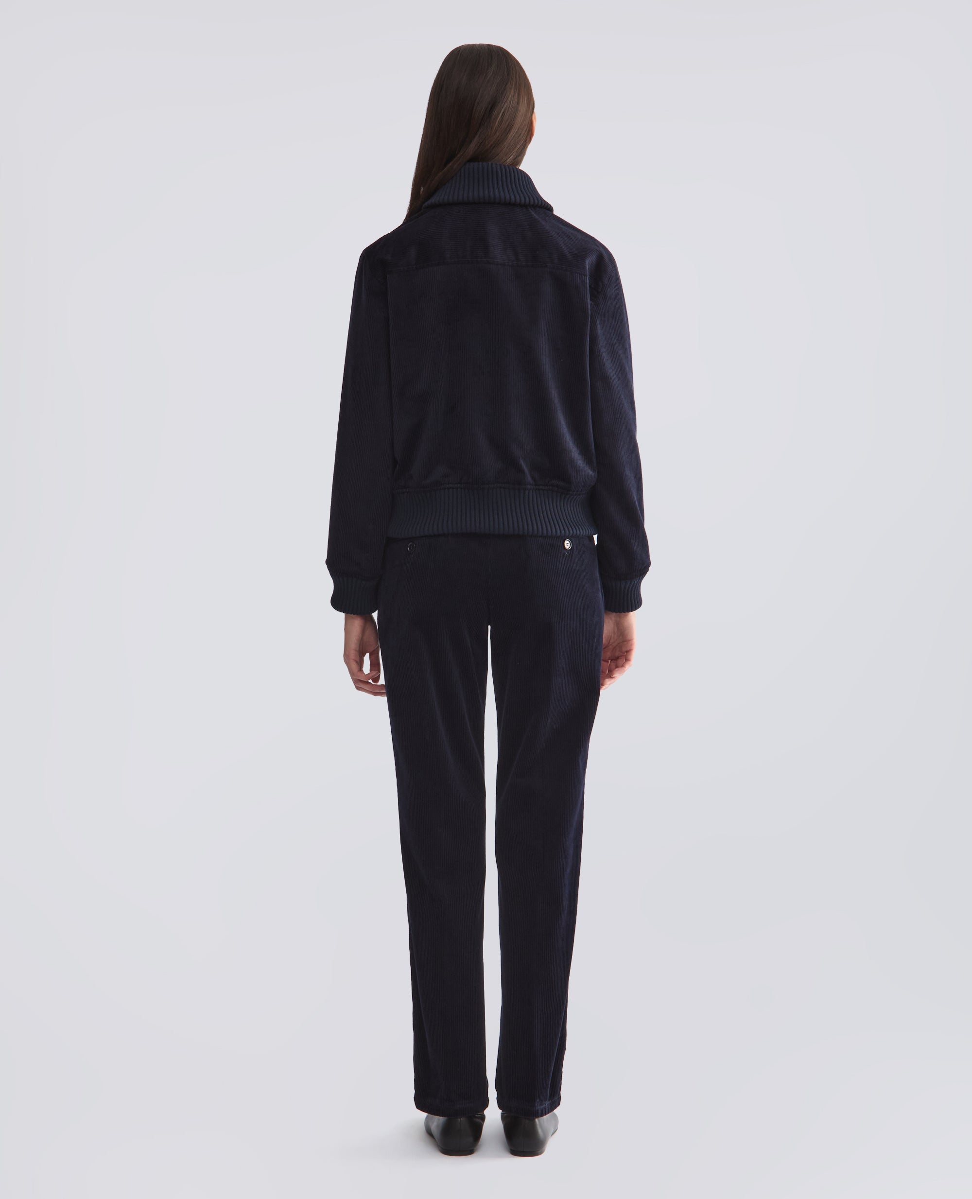 PANTALONE IN VELLUTO A COSTE DI COTONE - BLU - ASPESI