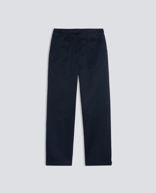 PANTALON EN GABARDINE DE COTON - BLEU - ASPESI