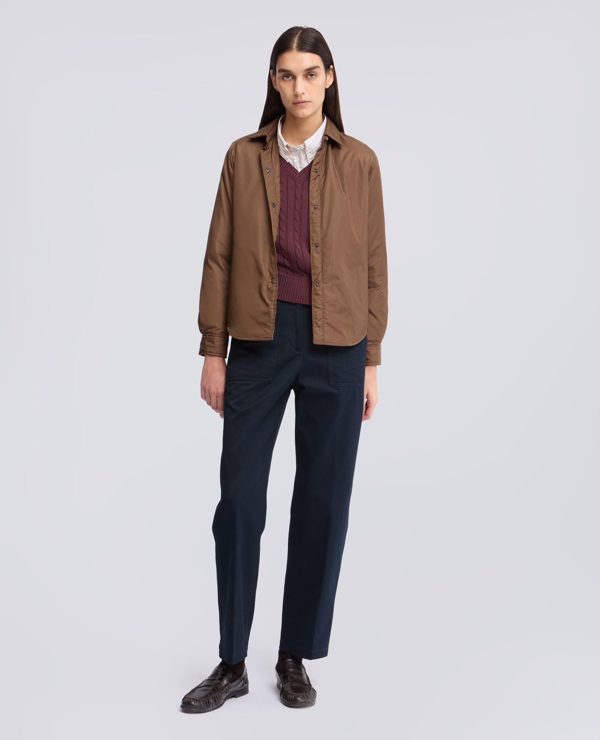 PANTALONE IN GABARDINA DI COTONE TINTO DI PEZZA - BLU - ASPESI
