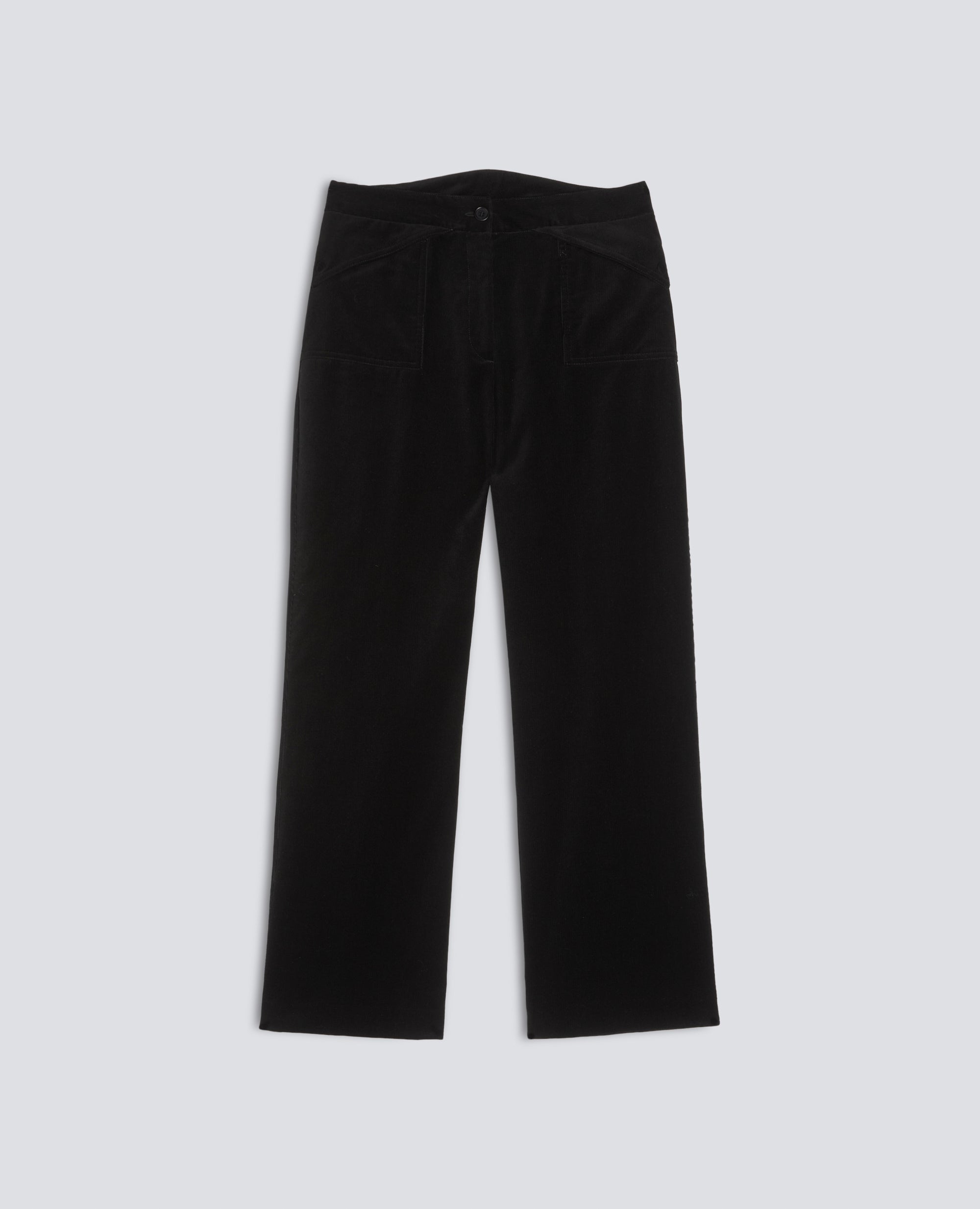 HOSE MIT HOHER TAILLE AUS BAUMWOLL-CORD 1000 RIPPEN COMFORT - SCHWARZ - ASPESI