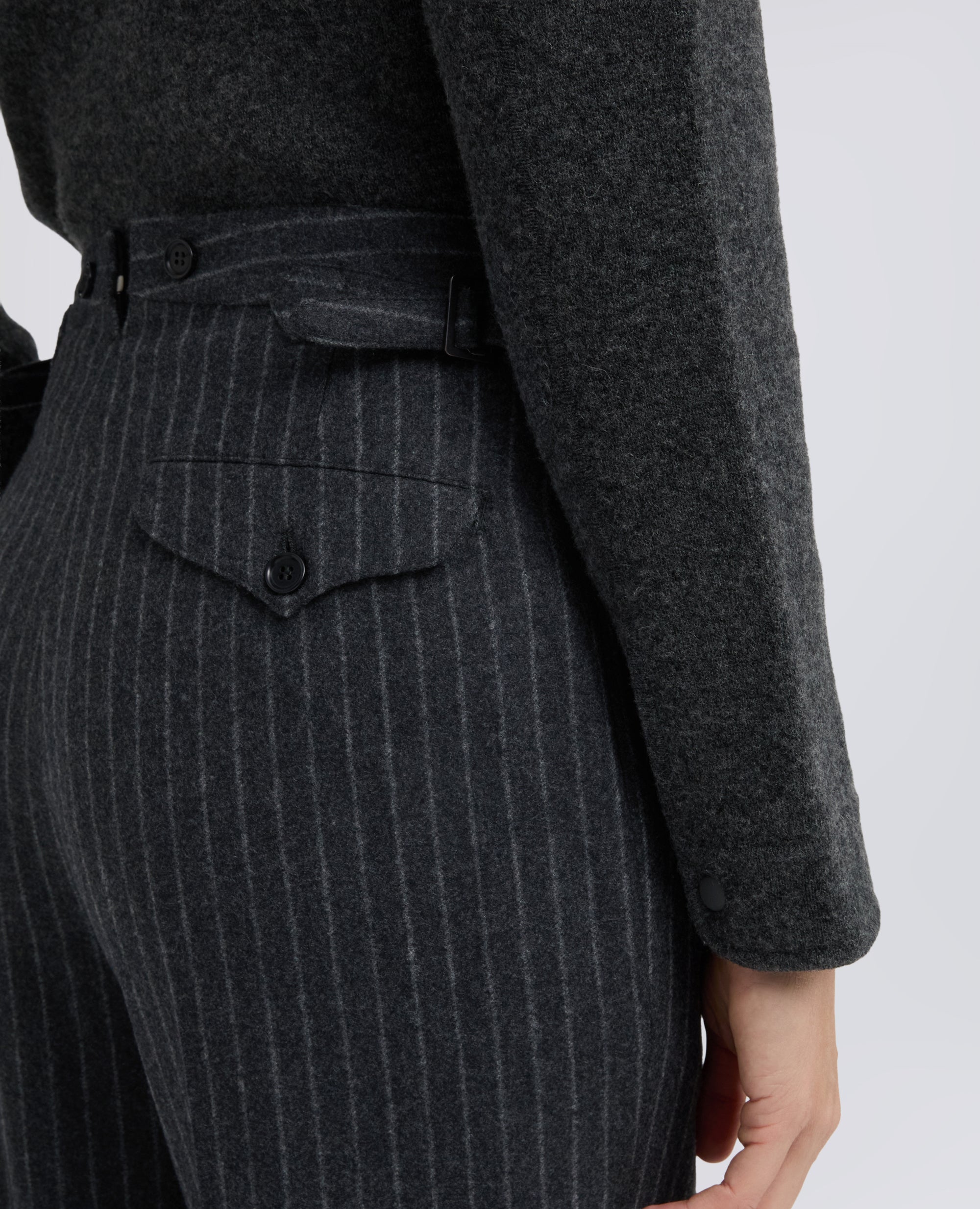 PANTALONE IN FLANELLA DI LANA VERGINE - GRIGIO - ASPESI