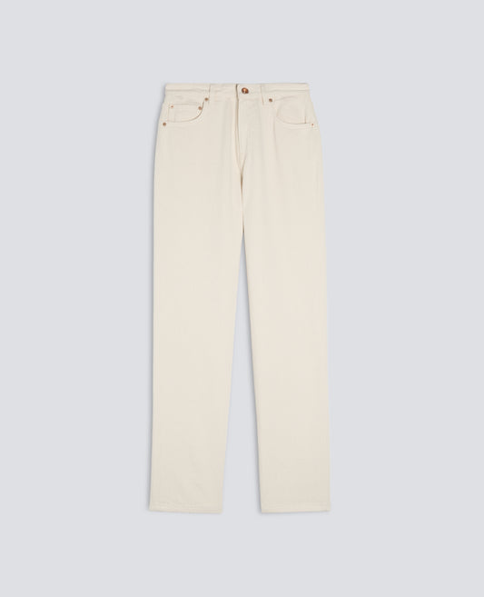 PANTALONE IN DENIM DI COTONE - BURRO