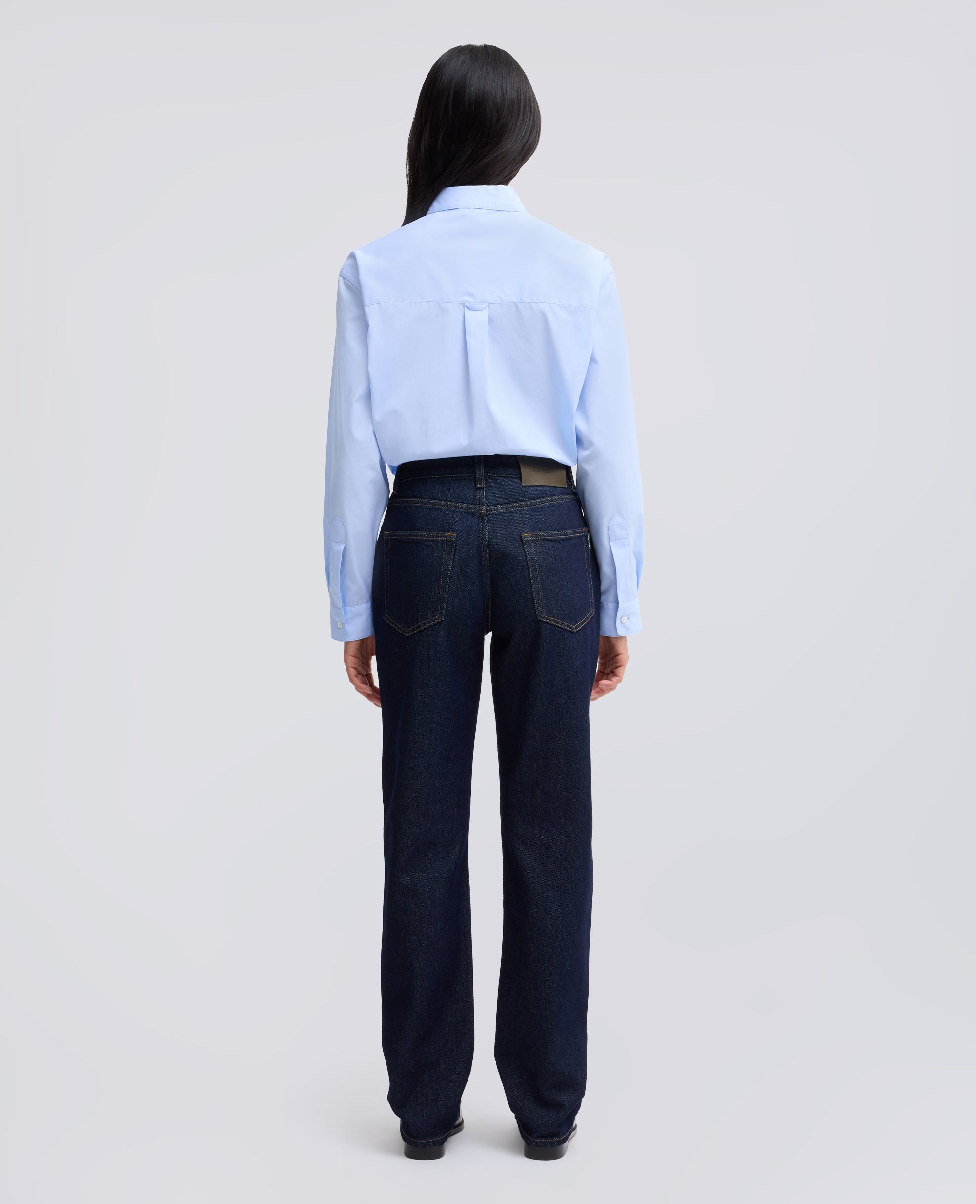 PANTALONE A VITA ALTA IN DENIM - BLU - ASPESI