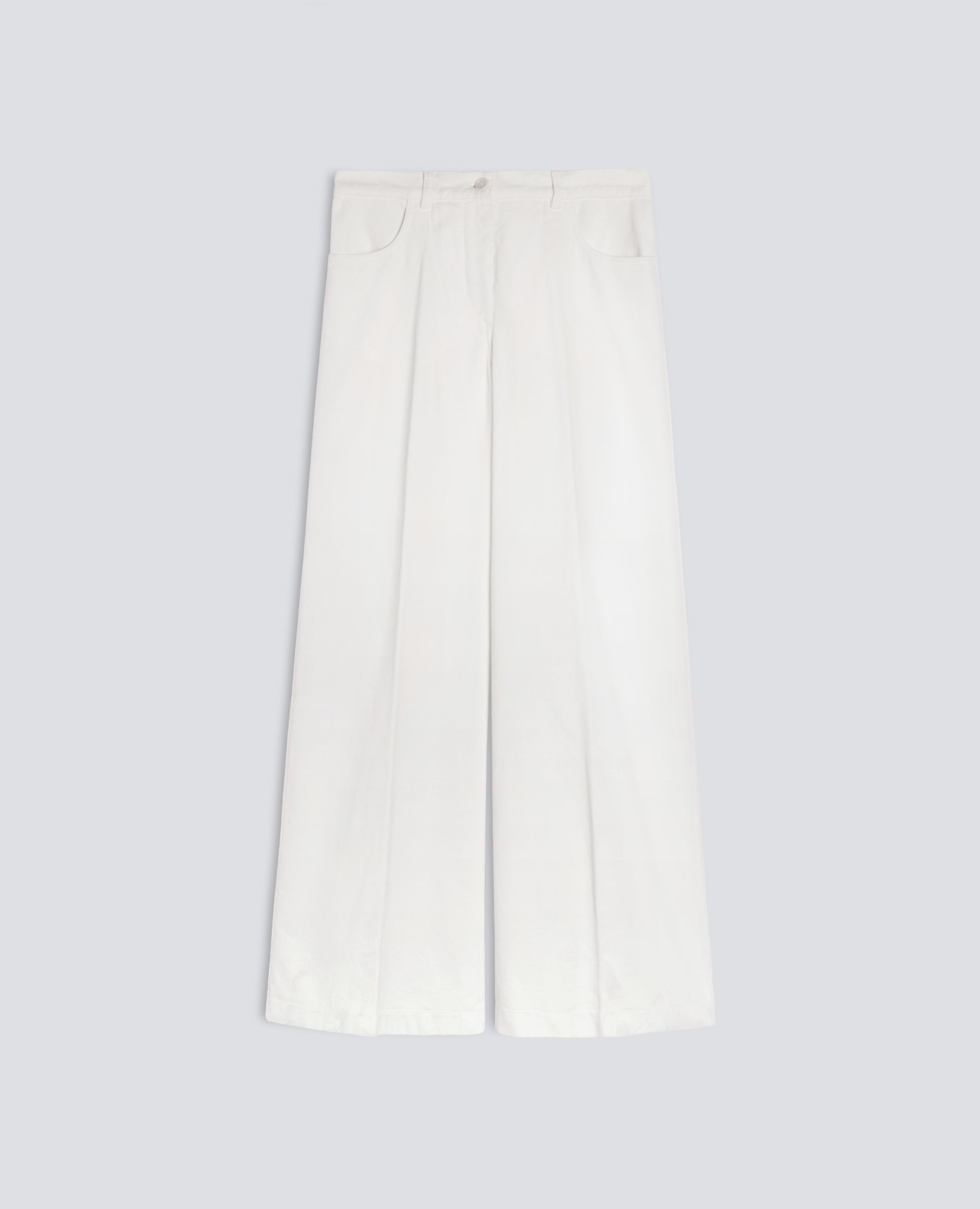 PANTALONE IN VELLUTO LISCIO COTONE TINTO CAPO - PANNA - ASPESI