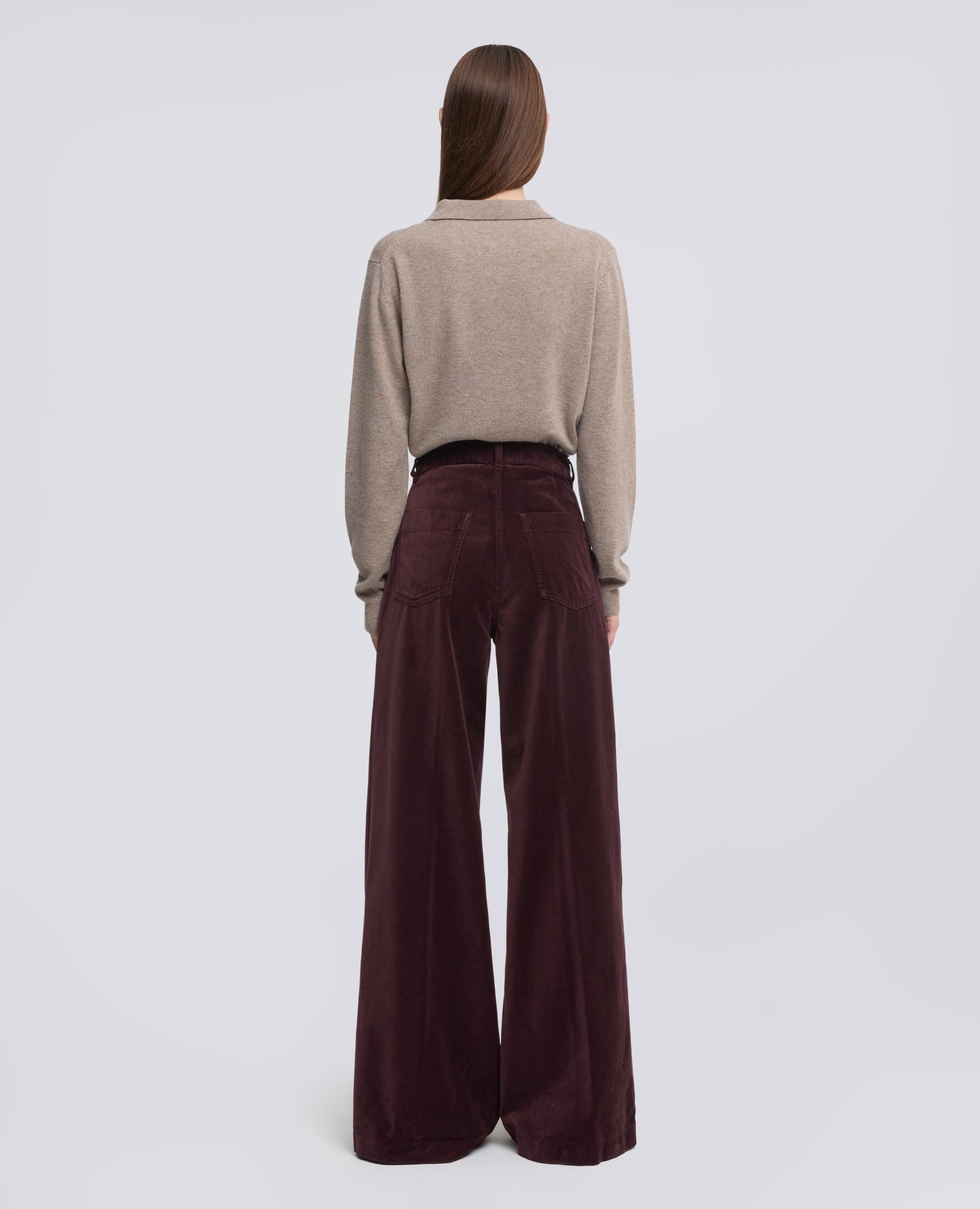 PANTALONE IN VELLUTO LISCIO COTONE TINTO CAPO - BARBERA - ASPESI