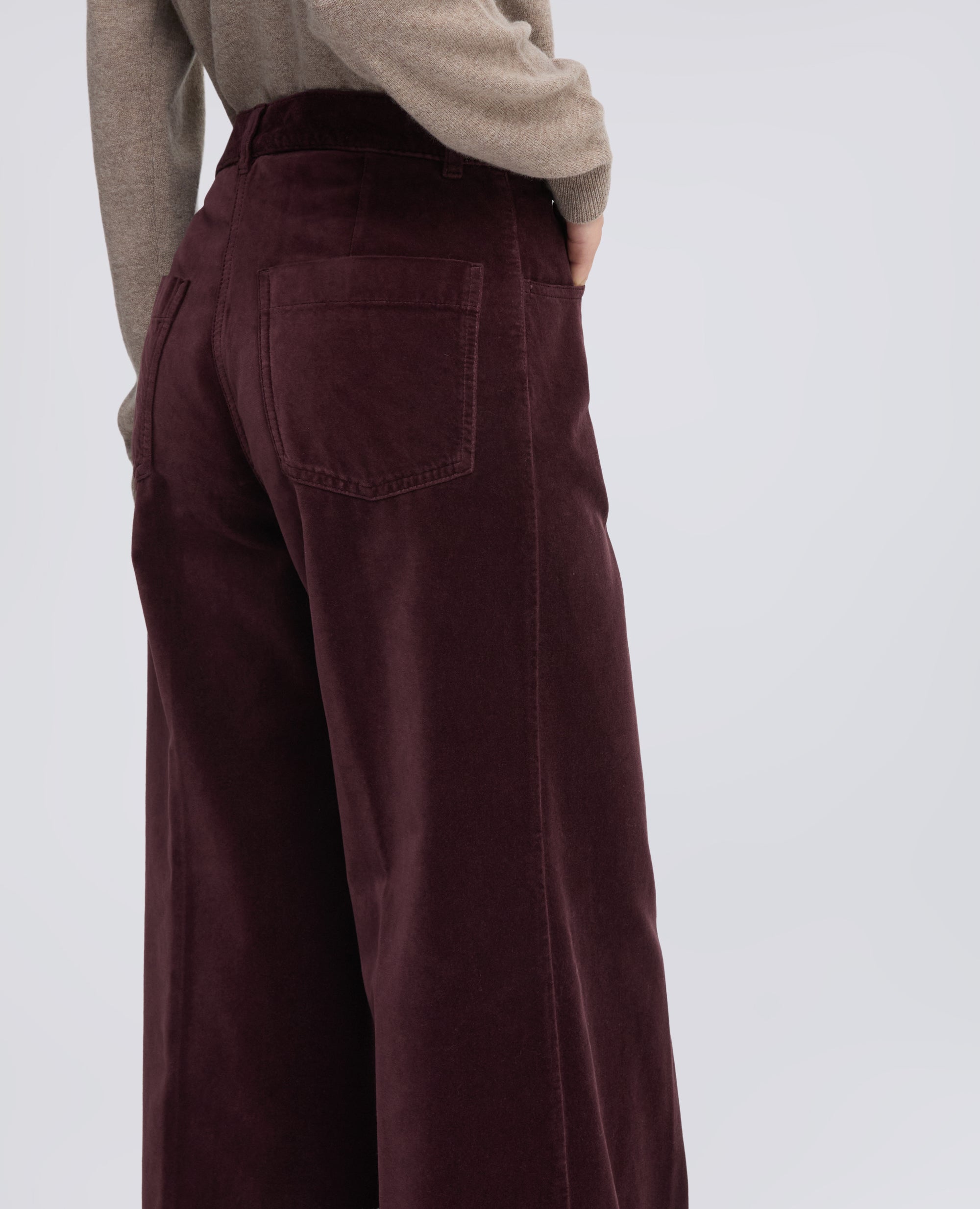PANTALONE IN VELLUTO LISCIO COTONE TINTO CAPO - BARBERA - ASPESI