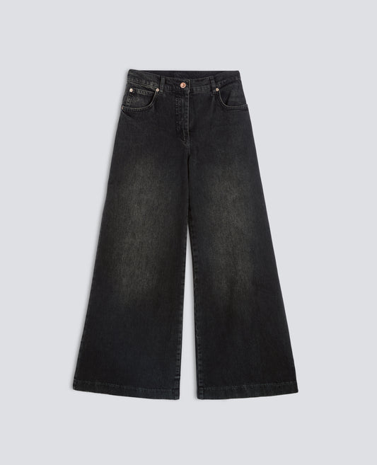 PANTALON EN DENIM DE ALGODON - NEGRO - ASPESI