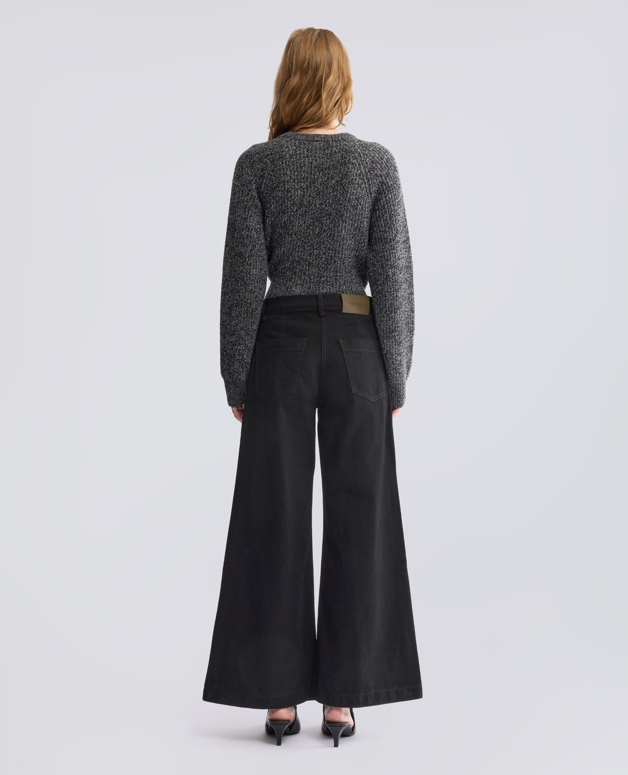 COTTON DENIM TROUSERS - BLACK - ASPESI