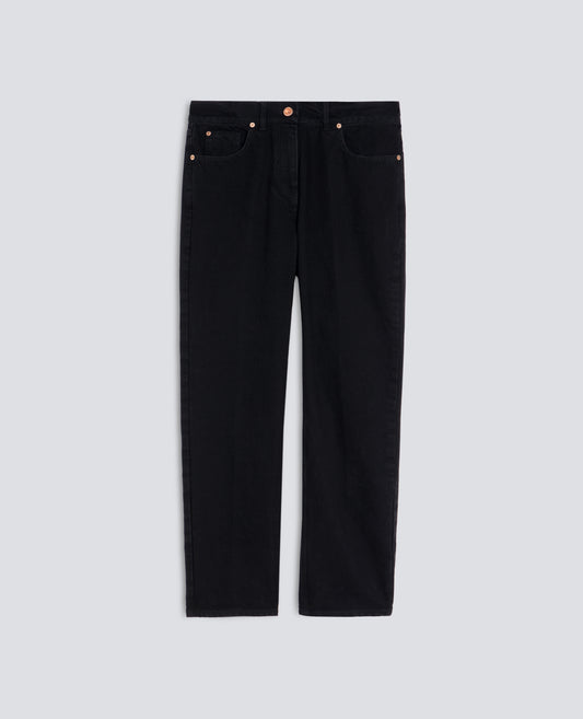 PANTALONE A VITA BASSA IN DENIM DI COTONE - NERO - ASPESI