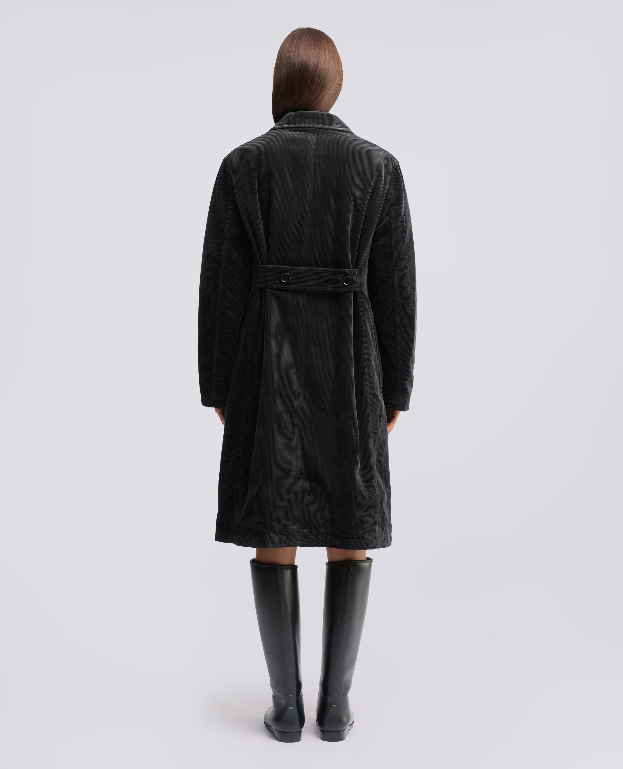 CAPPOTTO IN VELLUTO DI COTONE A COSTE 500 TINTO CAPO - BRAUN - ASPESI