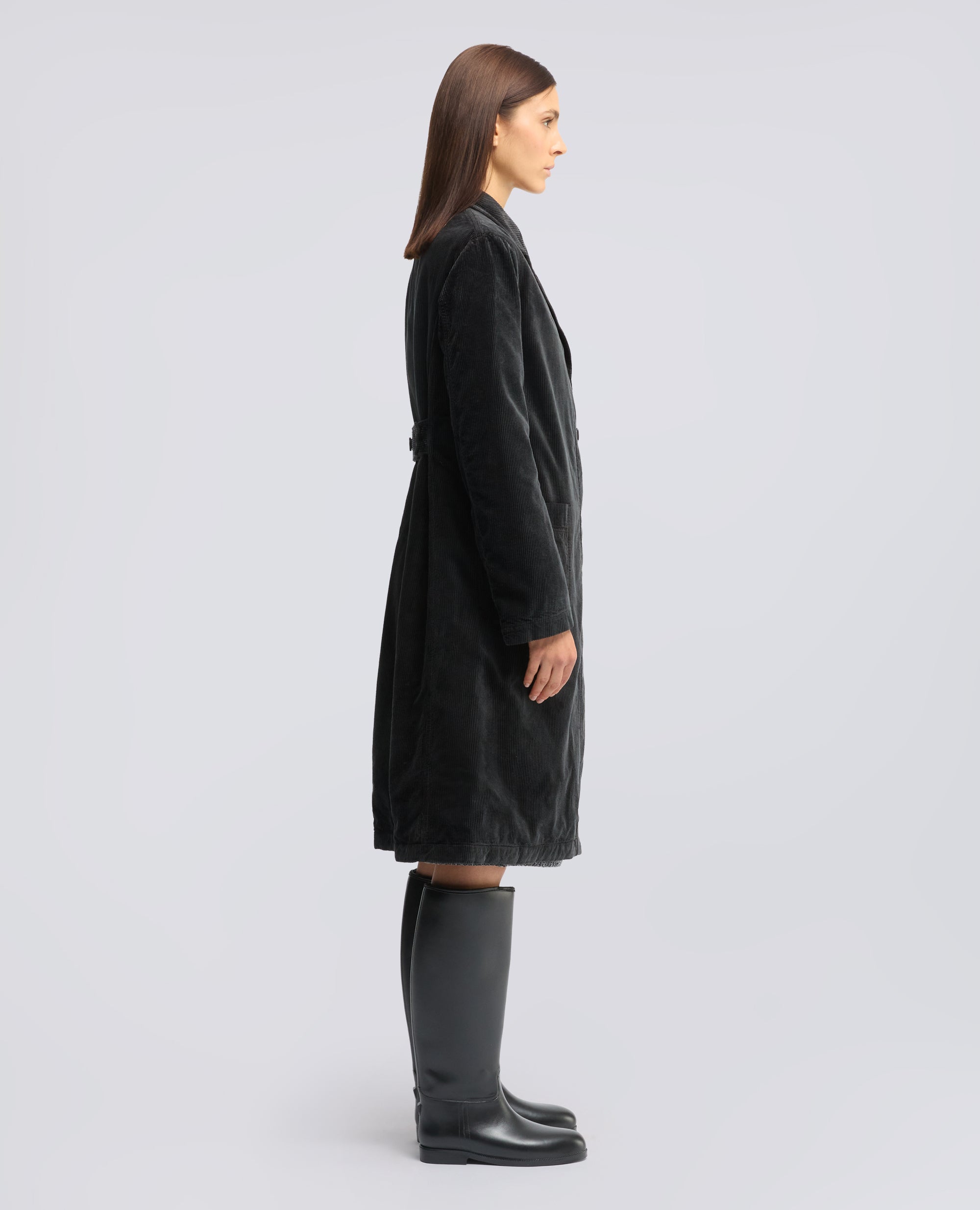 CAPPOTTO IN VELLUTO DI COTONE A COSTE 500 TINTO CAPO - BRAUN - ASPESI