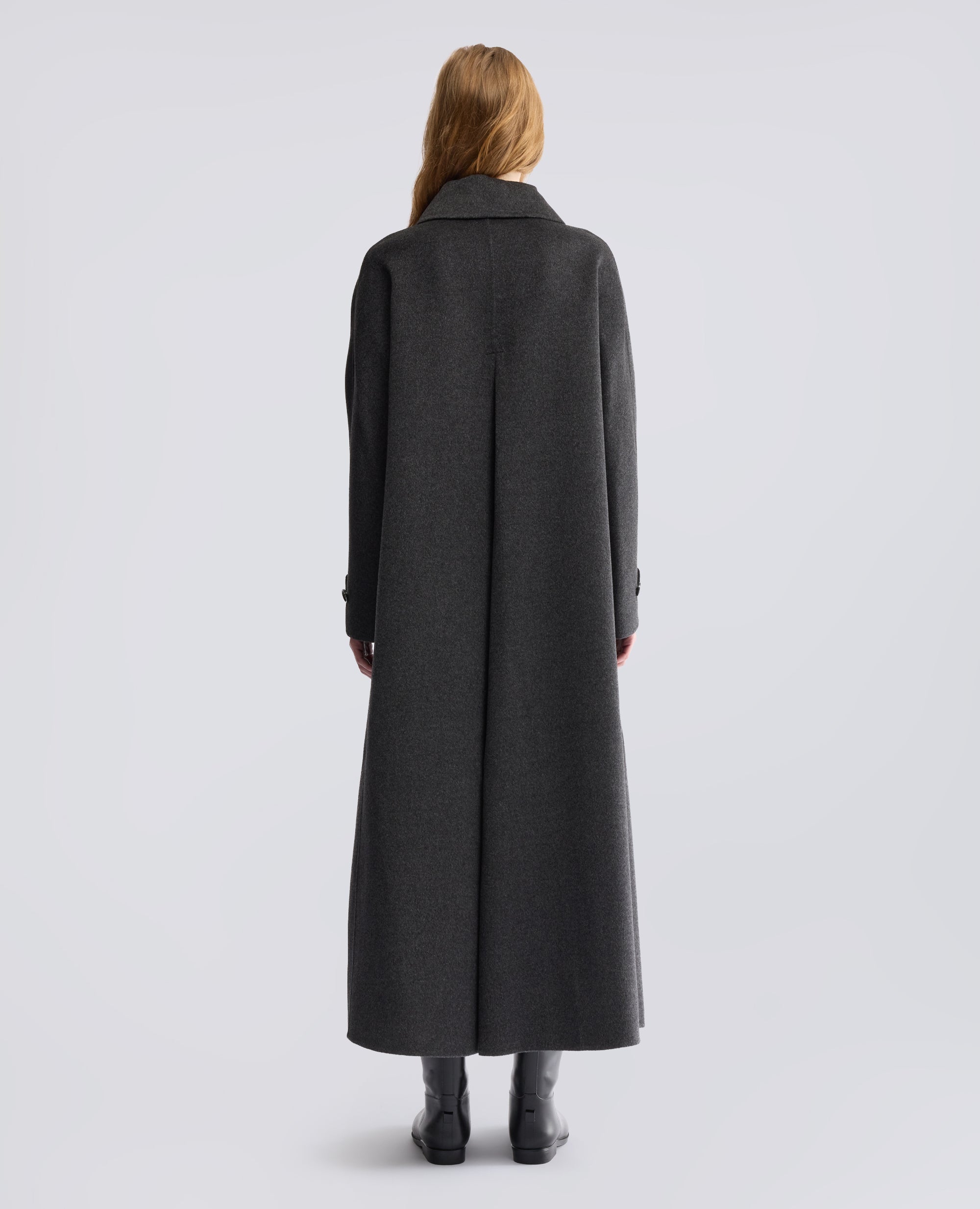 CAPPOTTO IN DOUBLE DI LANA EFFETTO BEAVER - GRIGIO - ASPESI