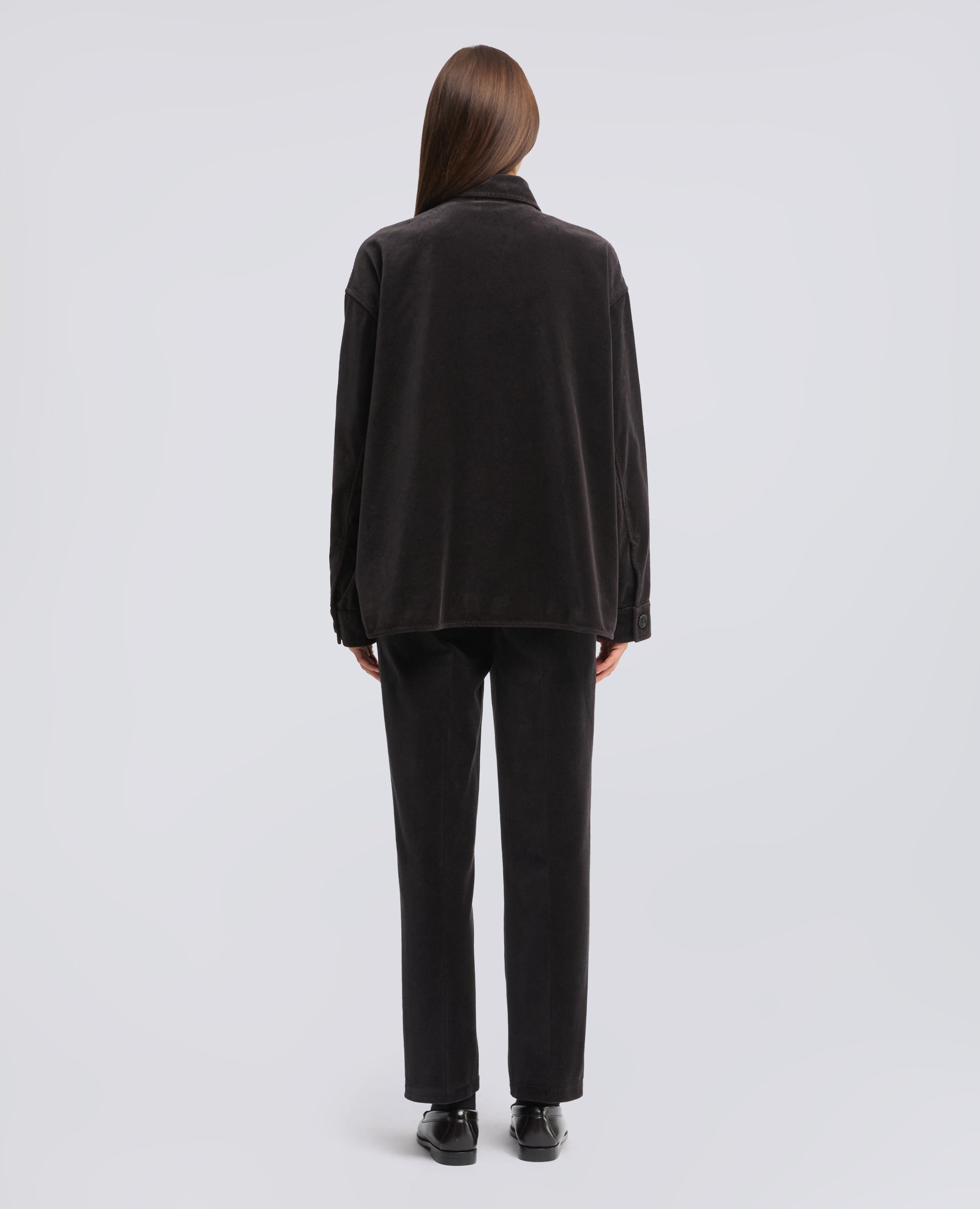 GIACCA CAMICIA IN VELLUTO LISCIO DI COTONE TINTO CAPO - MARR¢N - ASPESI