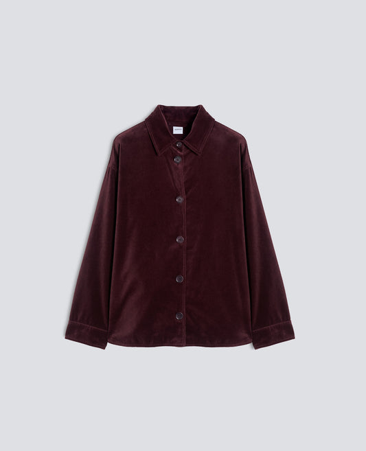 GIACCA CAMICIA IN VELLUTO LISCIO DI COTONE TINTO CAPO - BARBERA