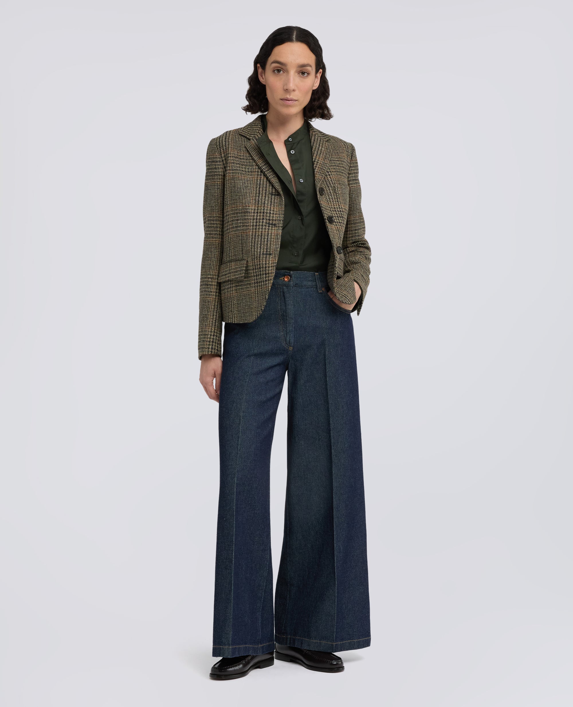 EINREIHIGE JACKE AUS REINER SCHURWOLLE - VERDE - ASPESI