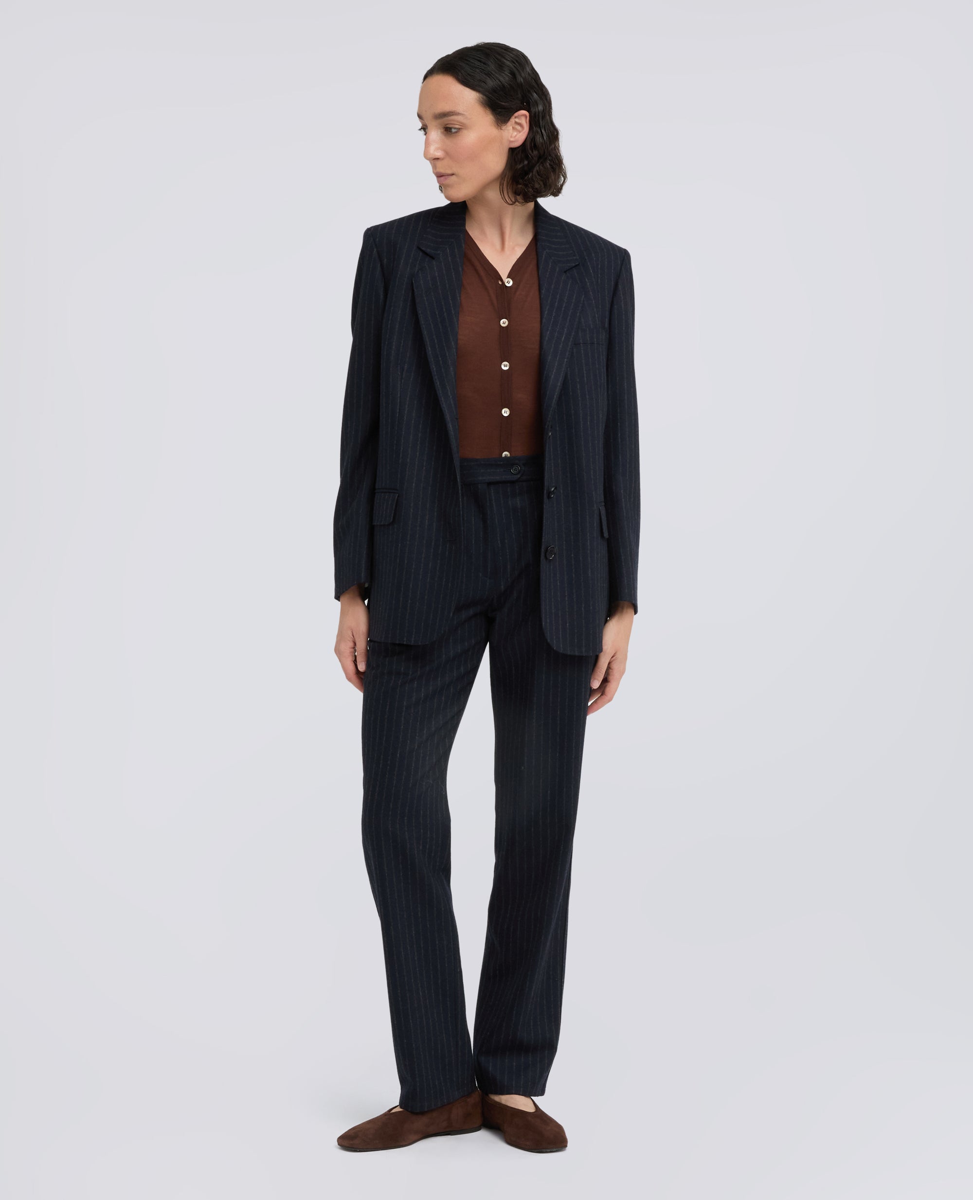 JACKE AUS SEIDE UND SCHURWOLLE - BLU - ASPESI