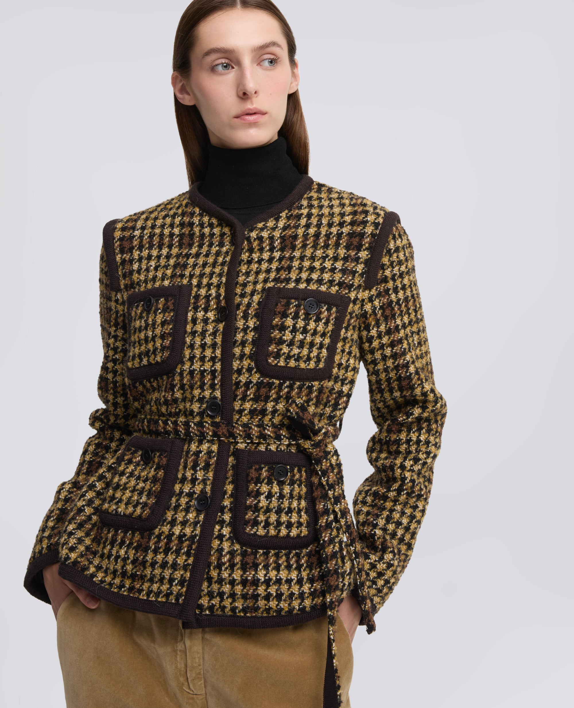 GIACCA IN BOUCLE DI MISTO LANA E ALPACA - GIALLO - ASPESI