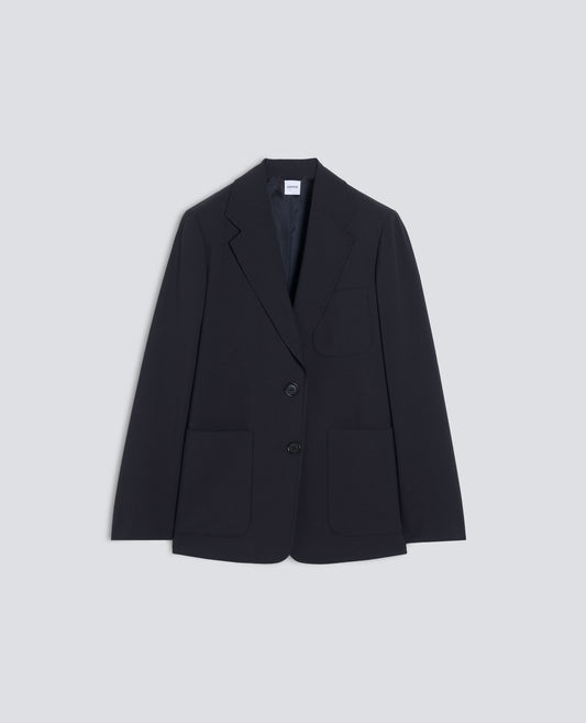GIACCA MONOPETTO DECOSTRUITA IN FLANELLA DI TECNOLANA COMFORT - BLU - ASPESI