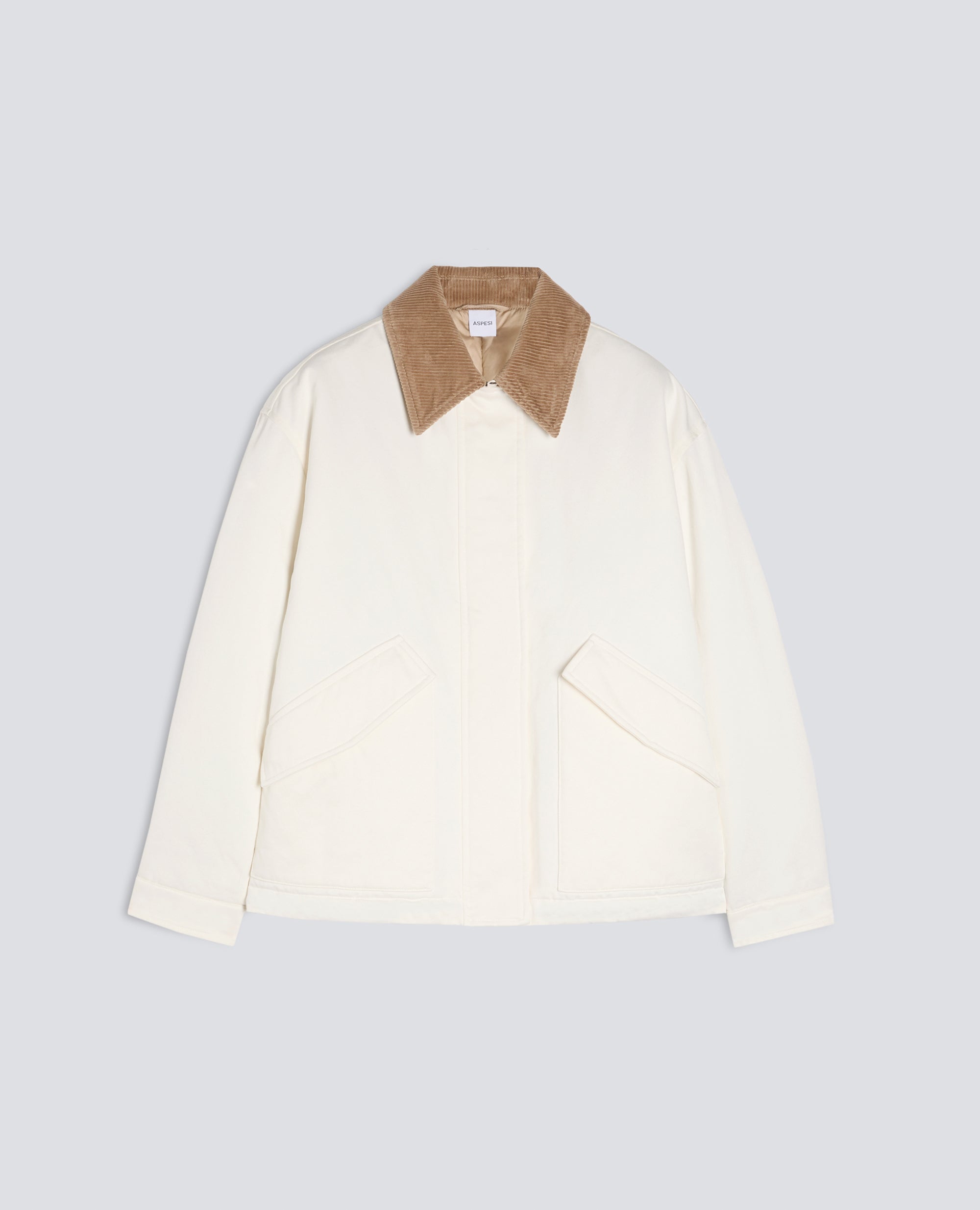 BLOUSON AUS BAUMWOLL-GABARDINE, WATTIERT MIT EXTRA-THERMO-WATTIERUNG - NATURLICH - ASPESI