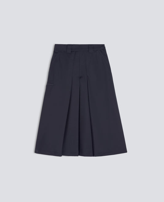 JUPE EN GABARDINE DE LAINE VIERGE - BLEU - ASPESI