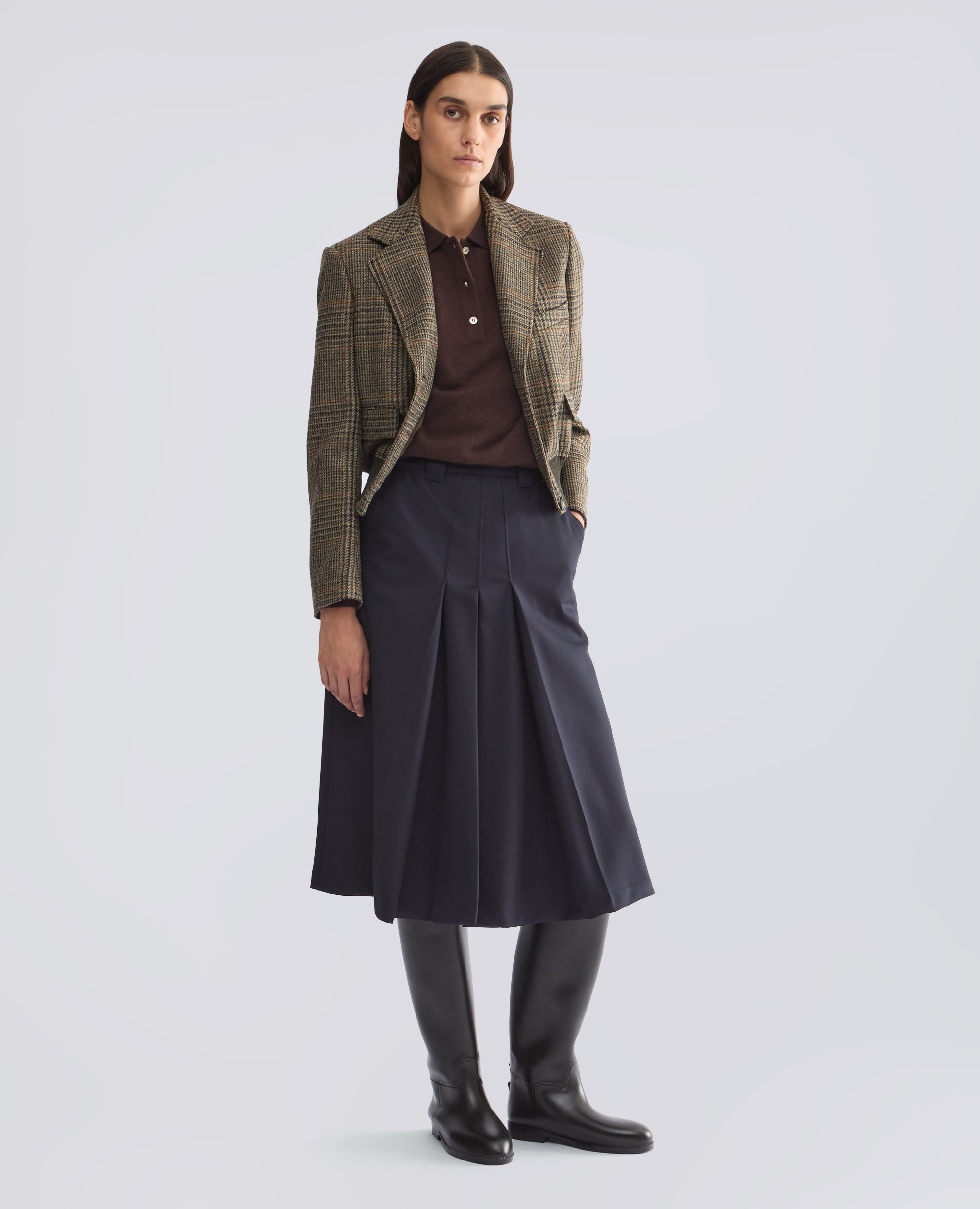 ROCK AUS SCHURWOLL-GABARDINE - BLAU - ASPESI