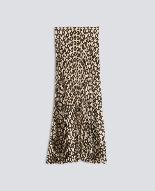 GONNA LUNGA IN TWILL DI VISCOSA E SETA - MILITARY